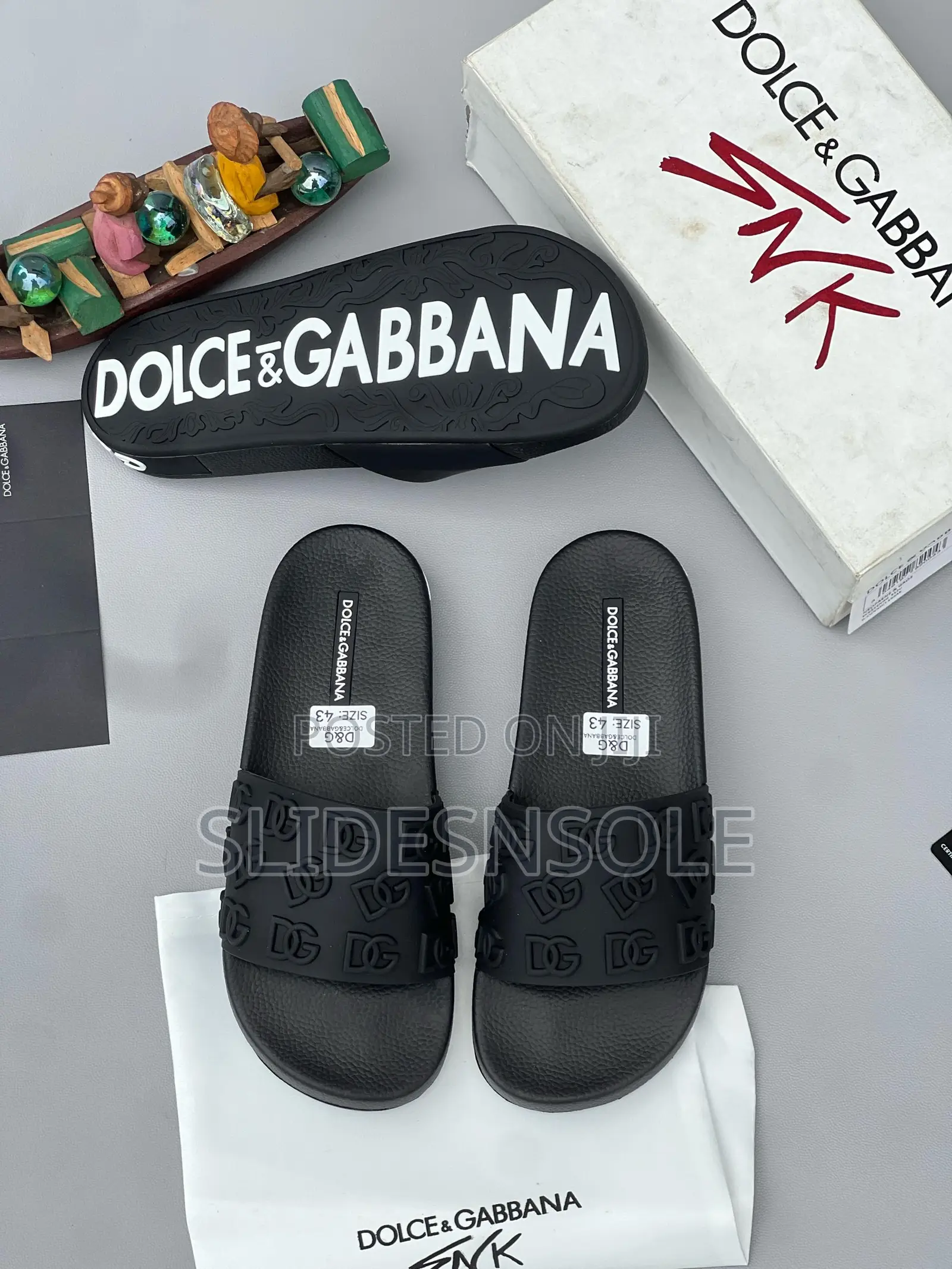 Dolce Gabbana Embossed Monogram Slide