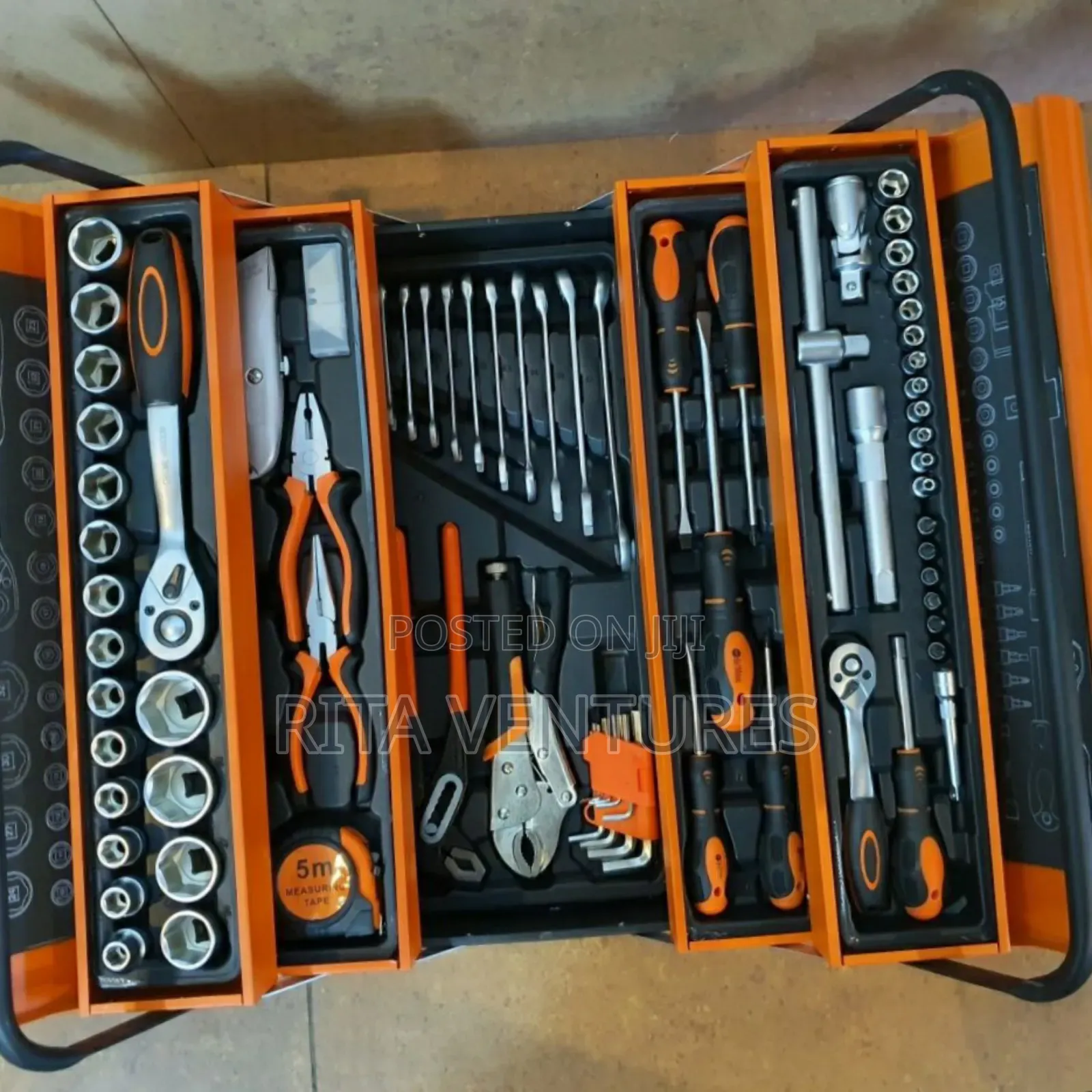 (Professional): Heavy Duty Cantilever Tool Box Set With 85+ Pieces -