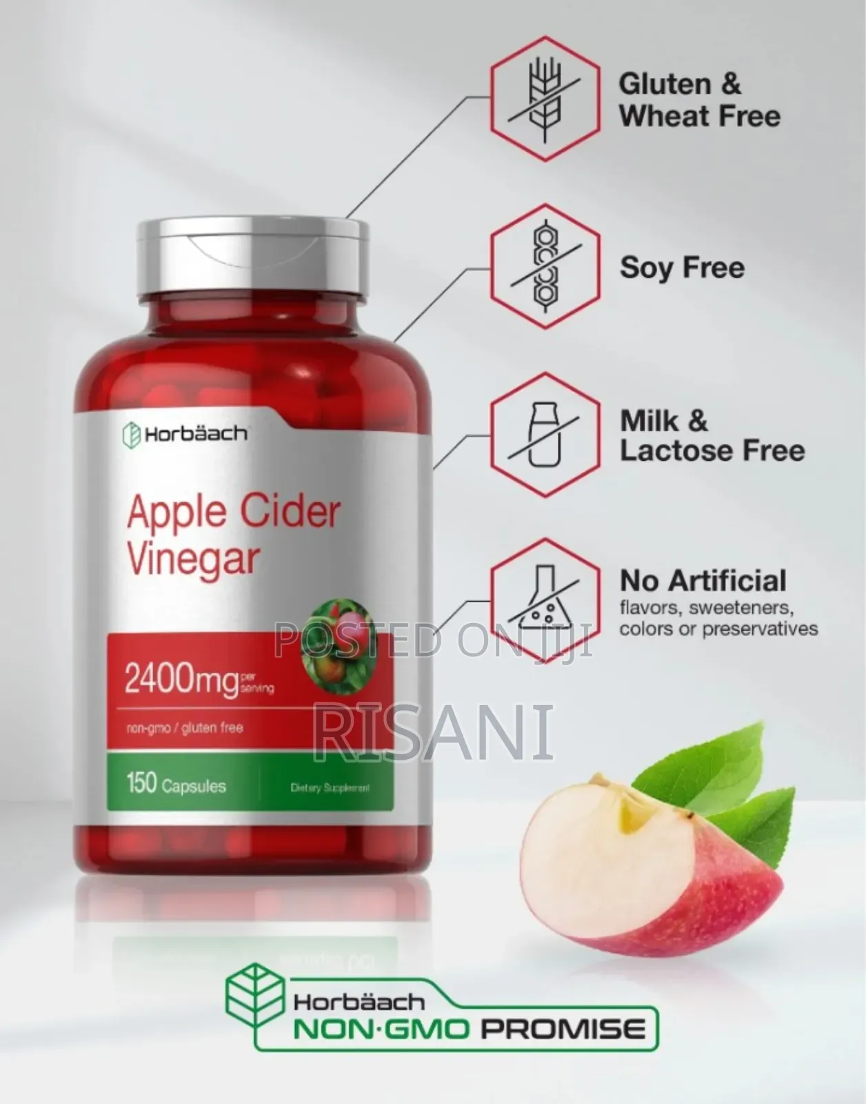Apple Cider Vinegar Supplement Capsules by 150 Capsules