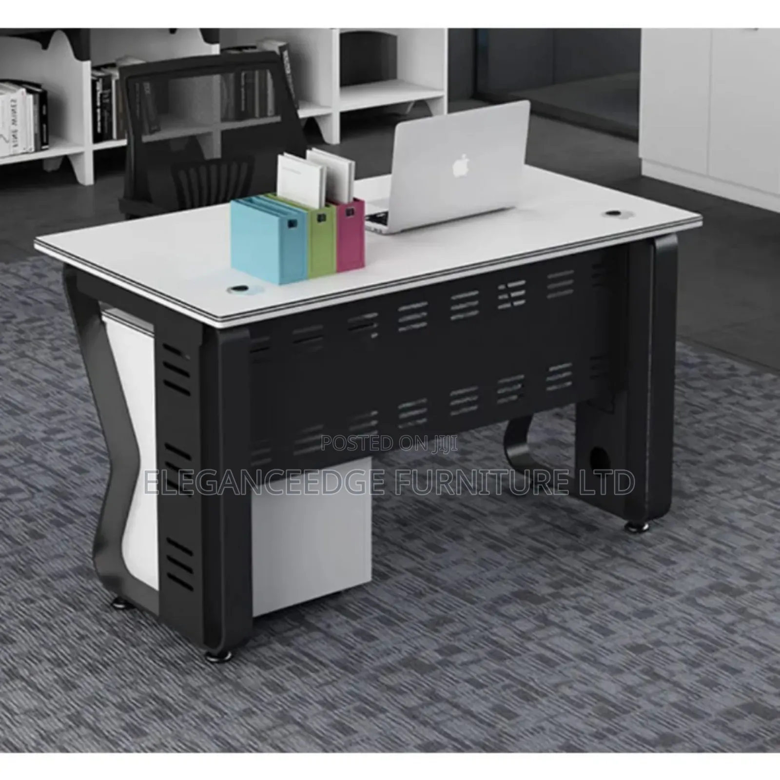 1.2 Meter Black/White Office Table With Mobile Drawer
