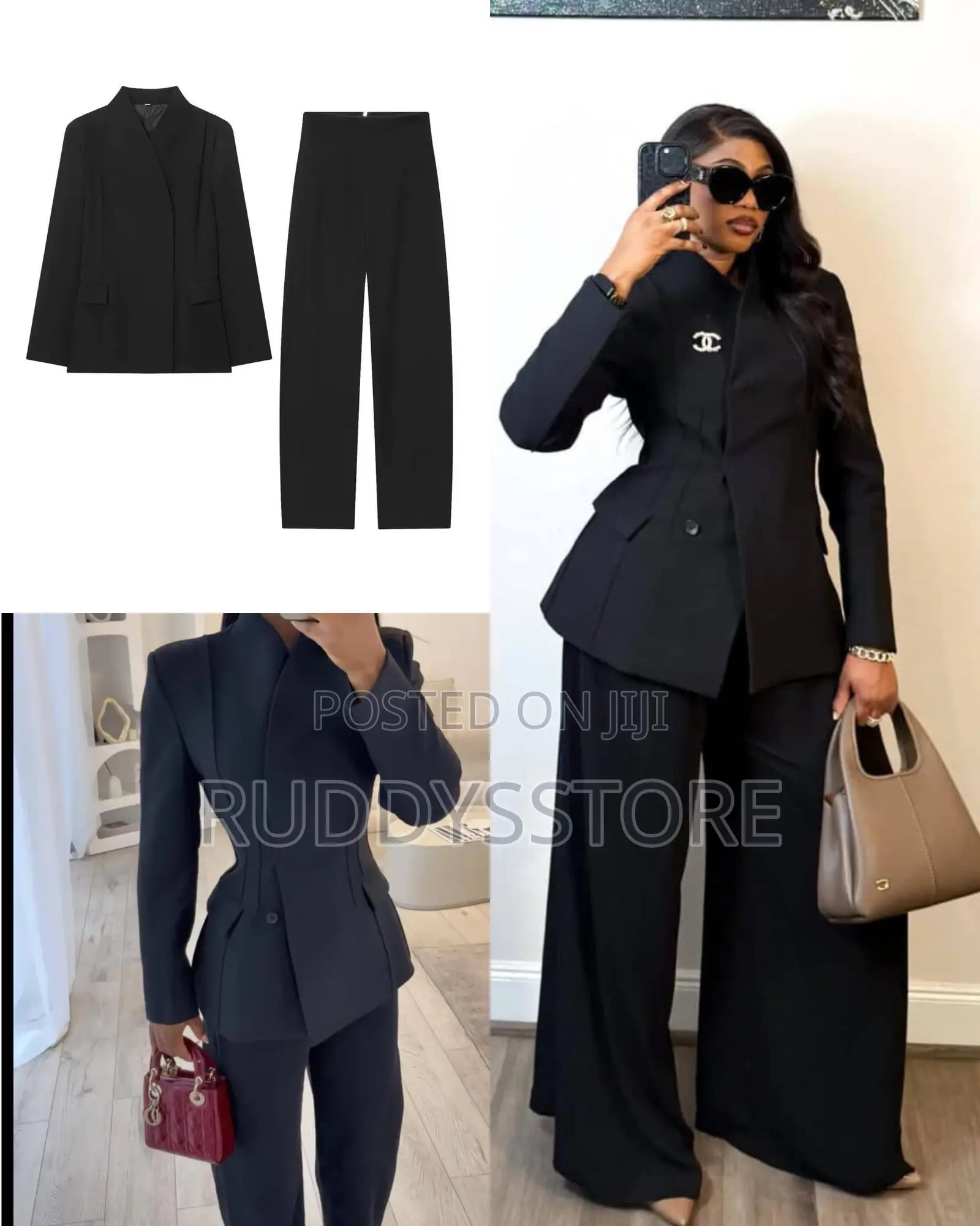 Zara Zipper Length Tailored Suit Pants