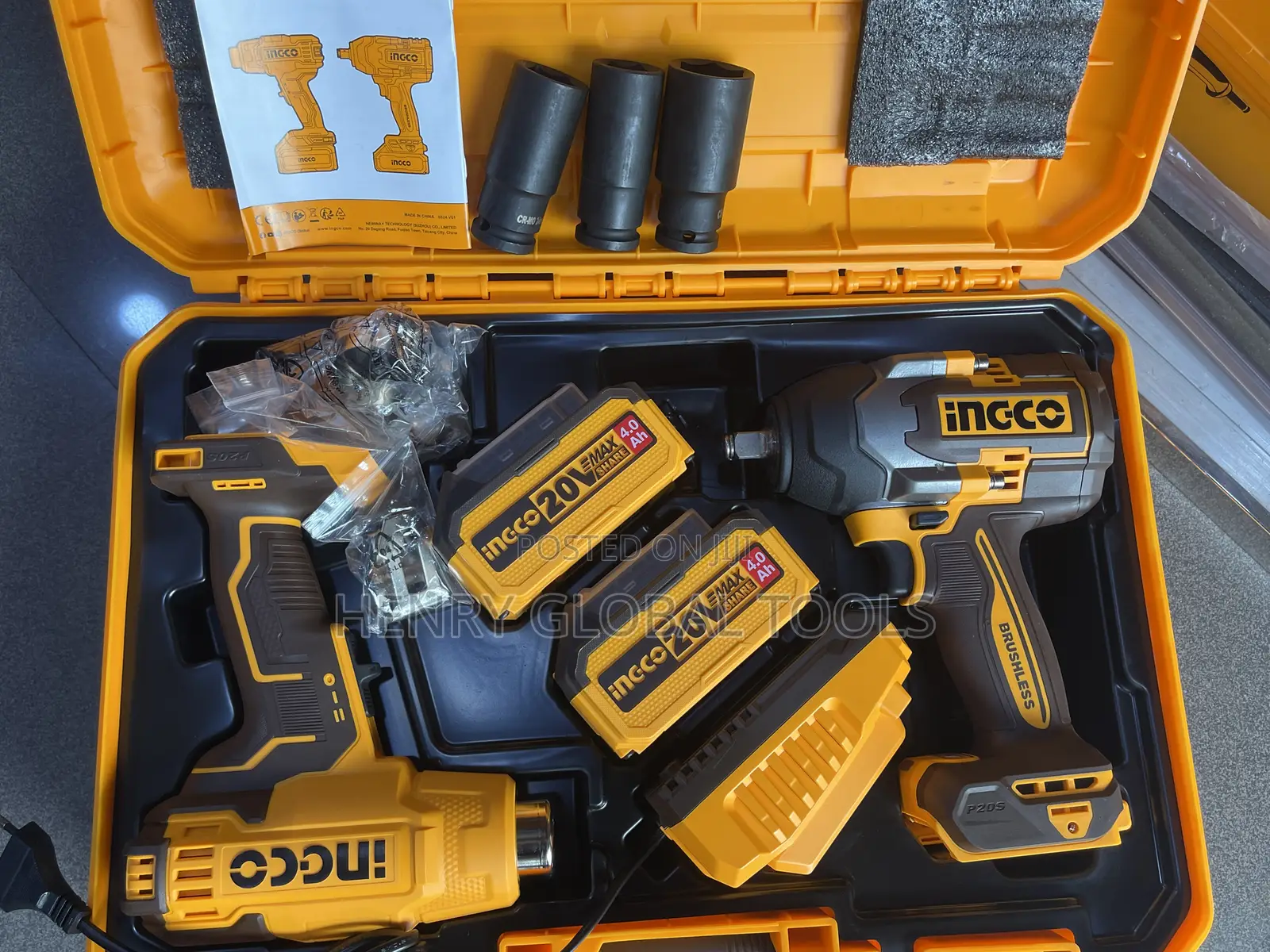 20v Ingco 2in1 Heat Gun and Impart Wrench Set