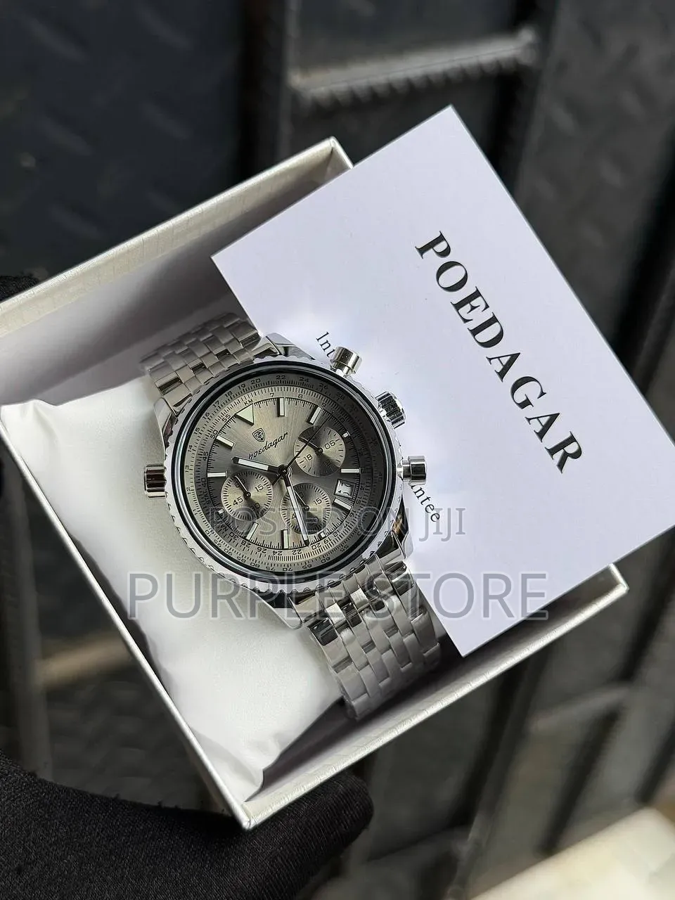 Poedagar Functional Chronograph "Non-Tarnish Steel" Watch 