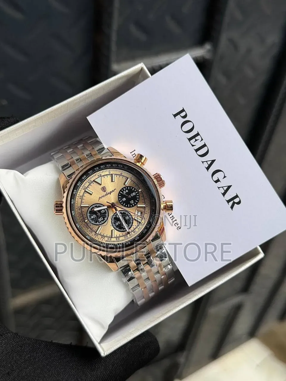 Poedagar Functional Chronograph "Non-Tarnish Steel" Watch 