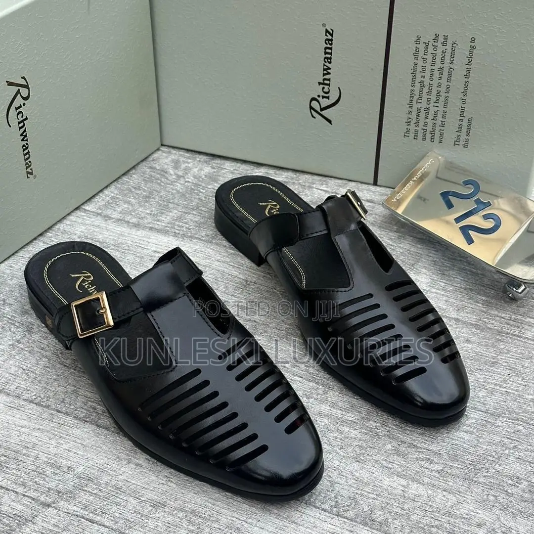 Original Richwanaz Leather Half Shoe Black Brown