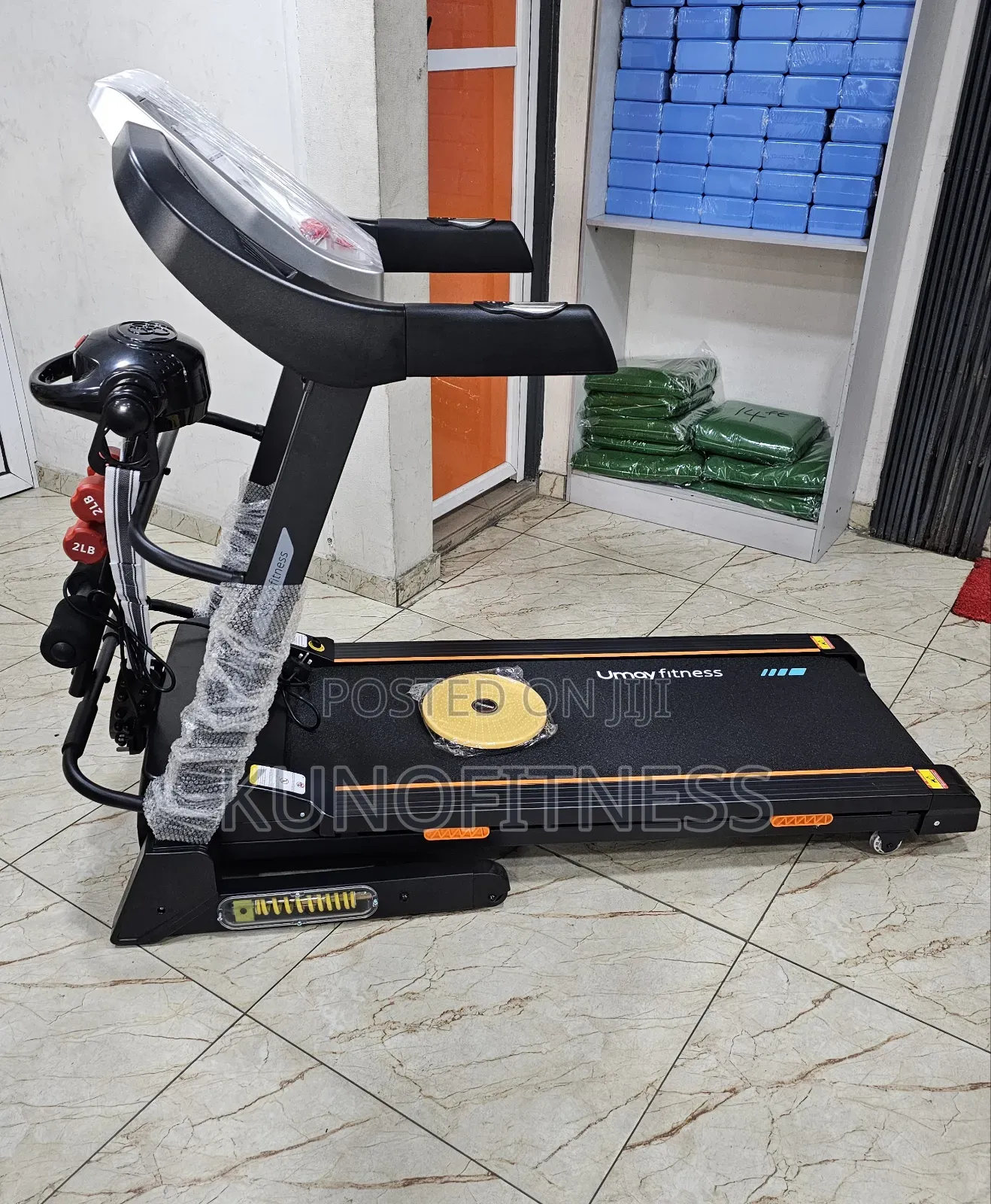 Home Treadmill Auto Incline Massager Dumbbells