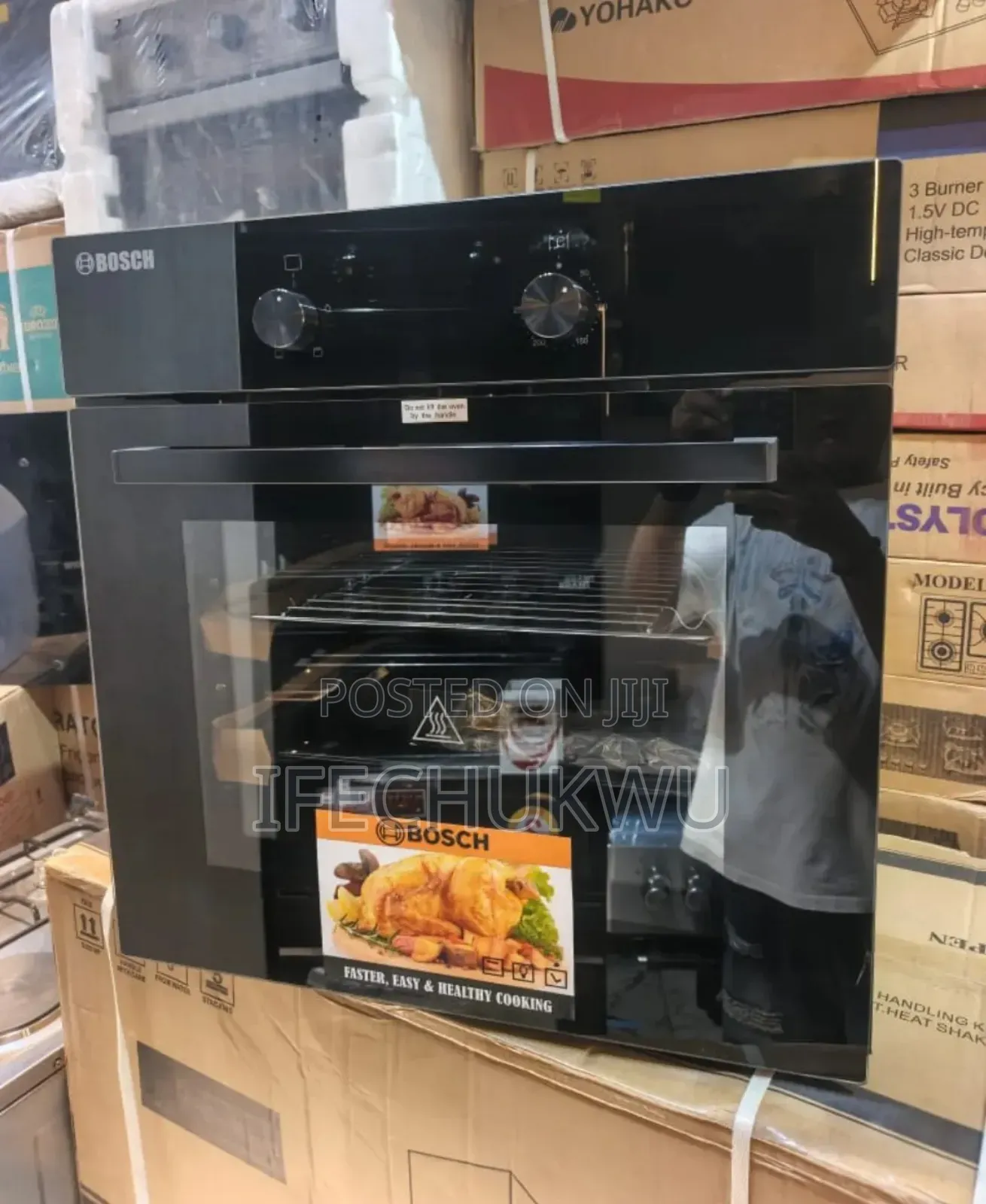 Original Bosch 60x60cm Built-in Electric Oven With Grill Timer 75l