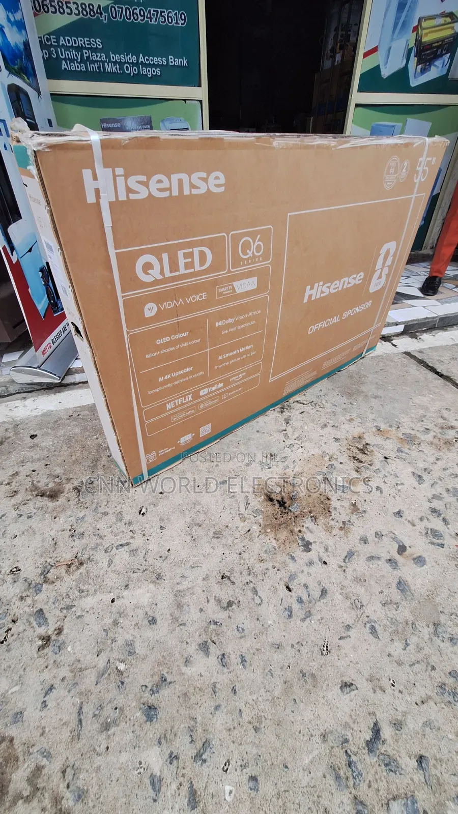 2026made Hisense Qled 55"Inche (Q6) Smart Flameless Netflix Youtube