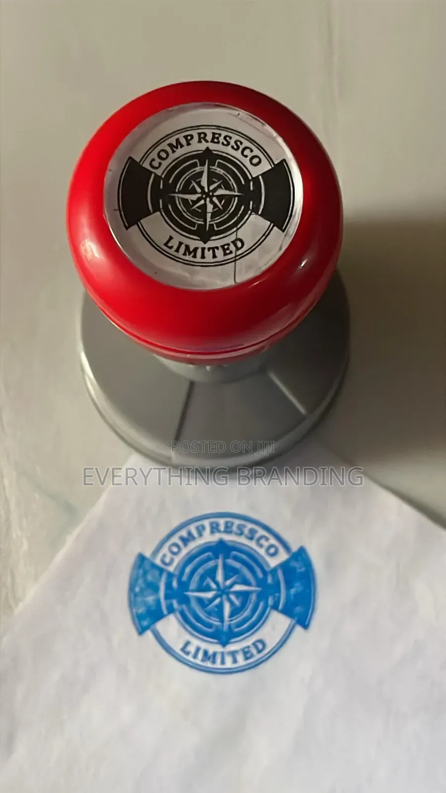 Custom Designed Circle Pre-Ink Stamp – Logo Text Branding Seal
