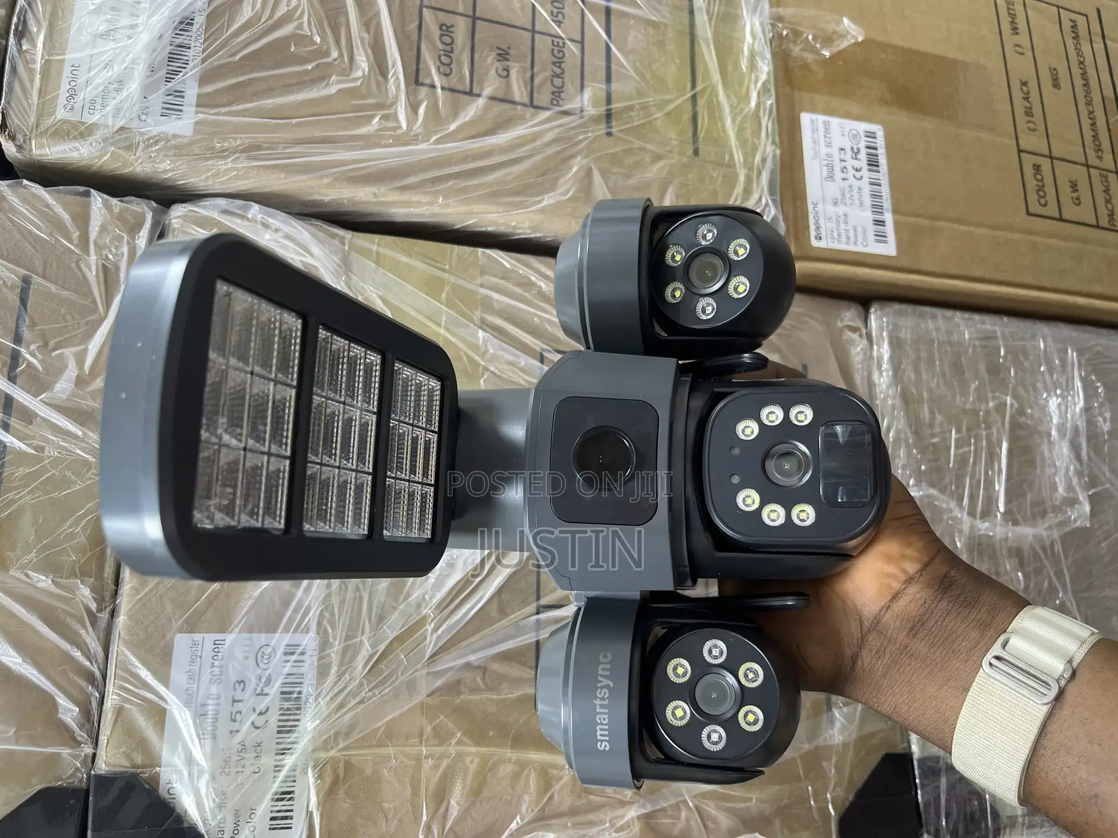 V380 Triple Lens Solar Camera With Light
