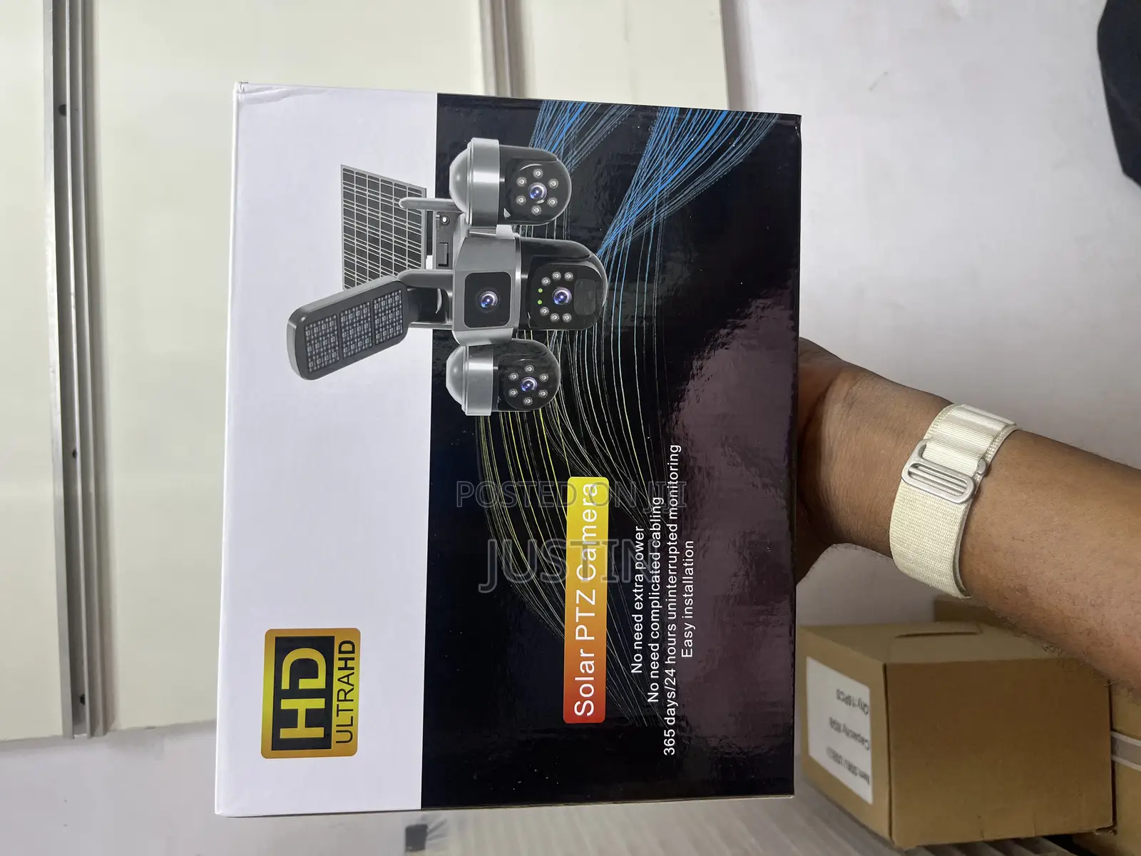V380 Triple Lens Solar Camera With Light