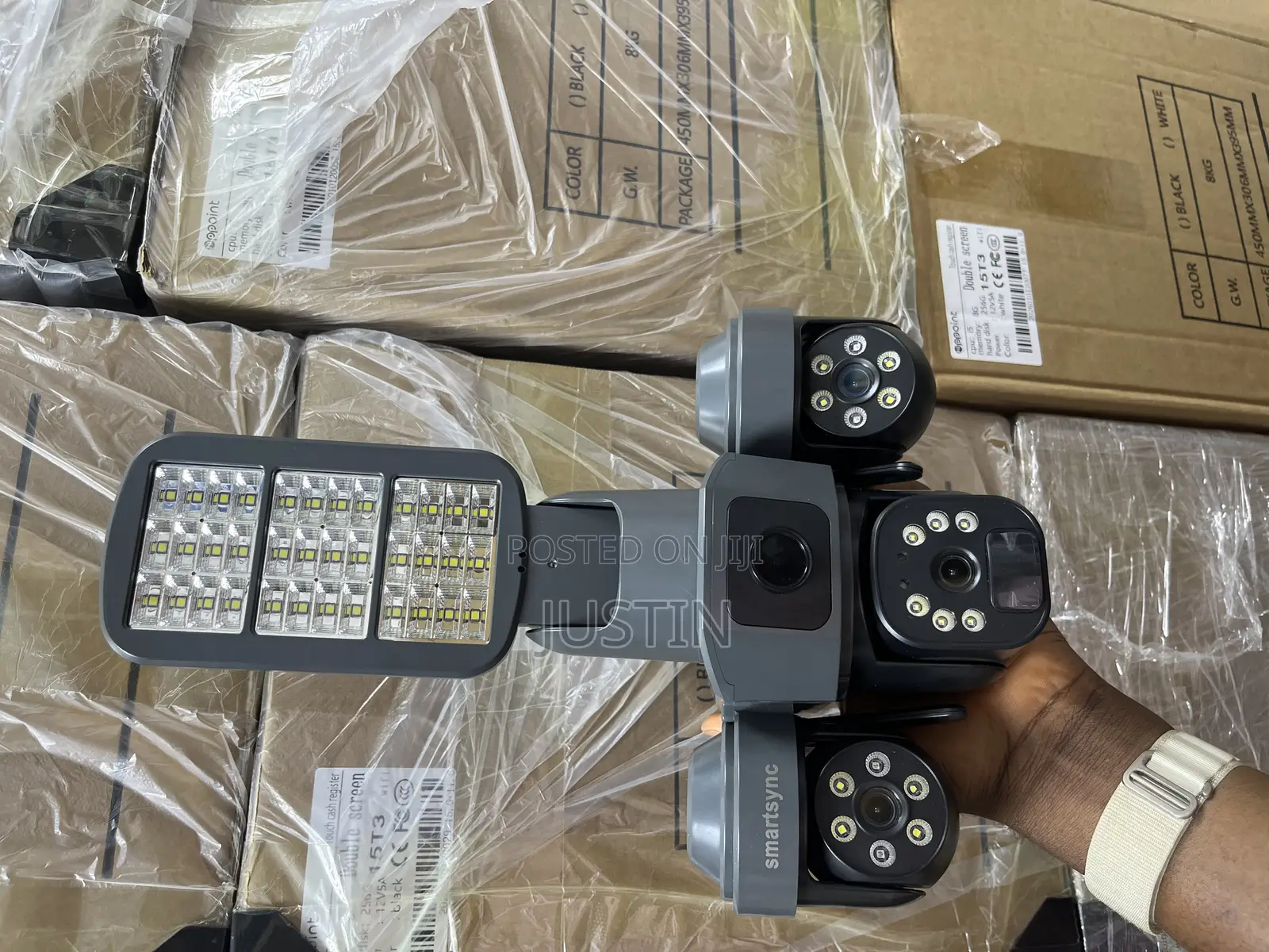 V380 Triple Lens Solar Camera With Light