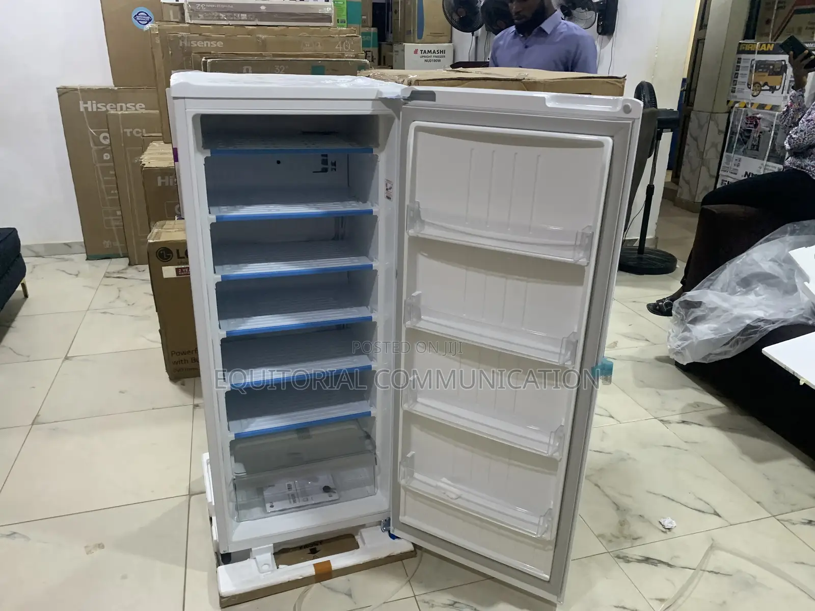 Lg Gn-304sqbr Standing Freezer With Tempered Glass Shelves