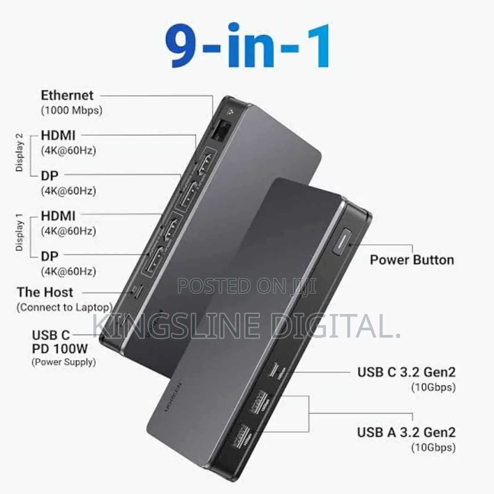 Ugreen Usb C Displaylink Technology 9-in-1 Docking Station for Macbook
