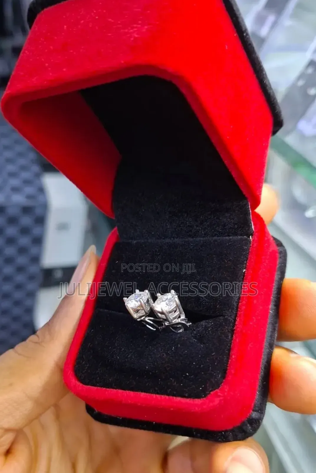 Non Pierce Clip Moissanite Men Earrings
