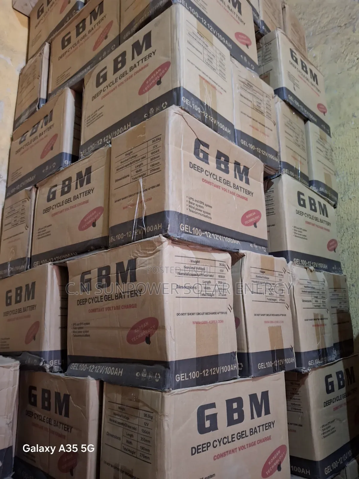 GBM 12v/100ahs Deep Cycle Solar Battery