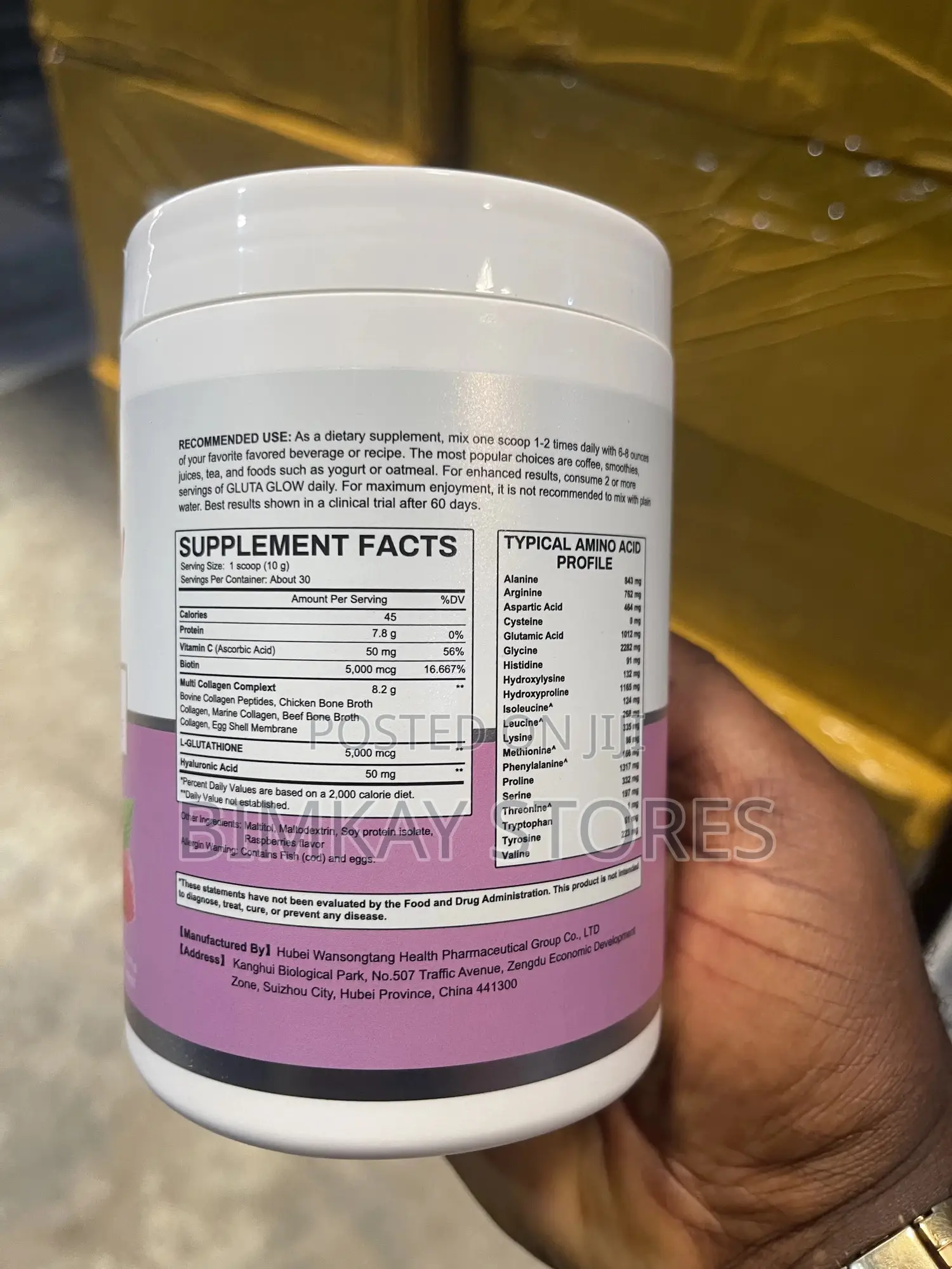 Winstown Gluta Glow Sparkle Vitamin C Biotin With Collagen Supplement