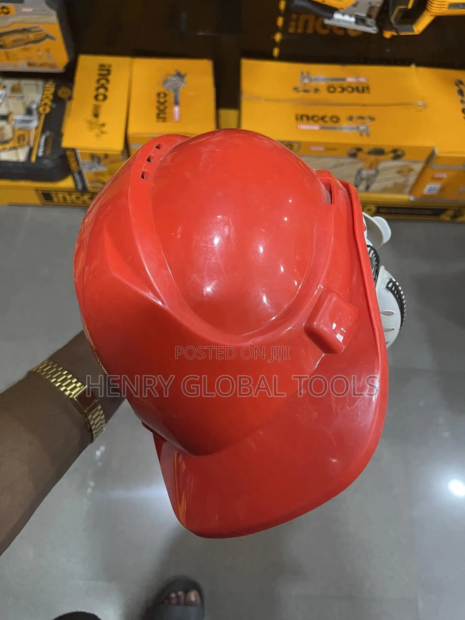 Ingco Original Red Safety Helmet With Guide