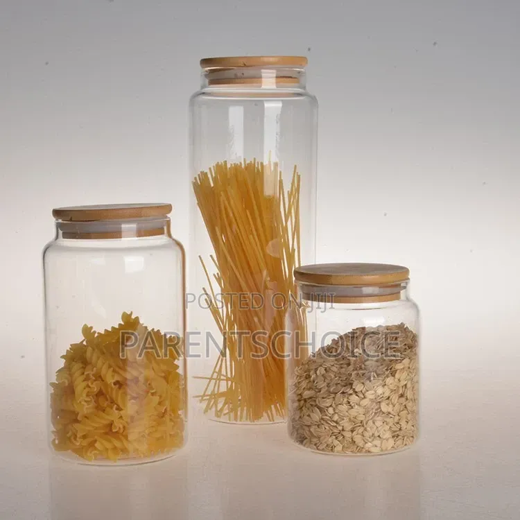 Glass Storage Jar With Bamboo Lid 1pc- 4.5l / 3.5l