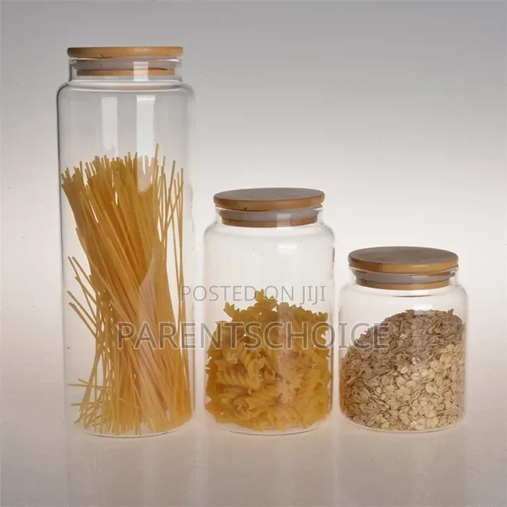 Glass Storage Jar With Bamboo Lid 1pc- 4.5l / 3.5l