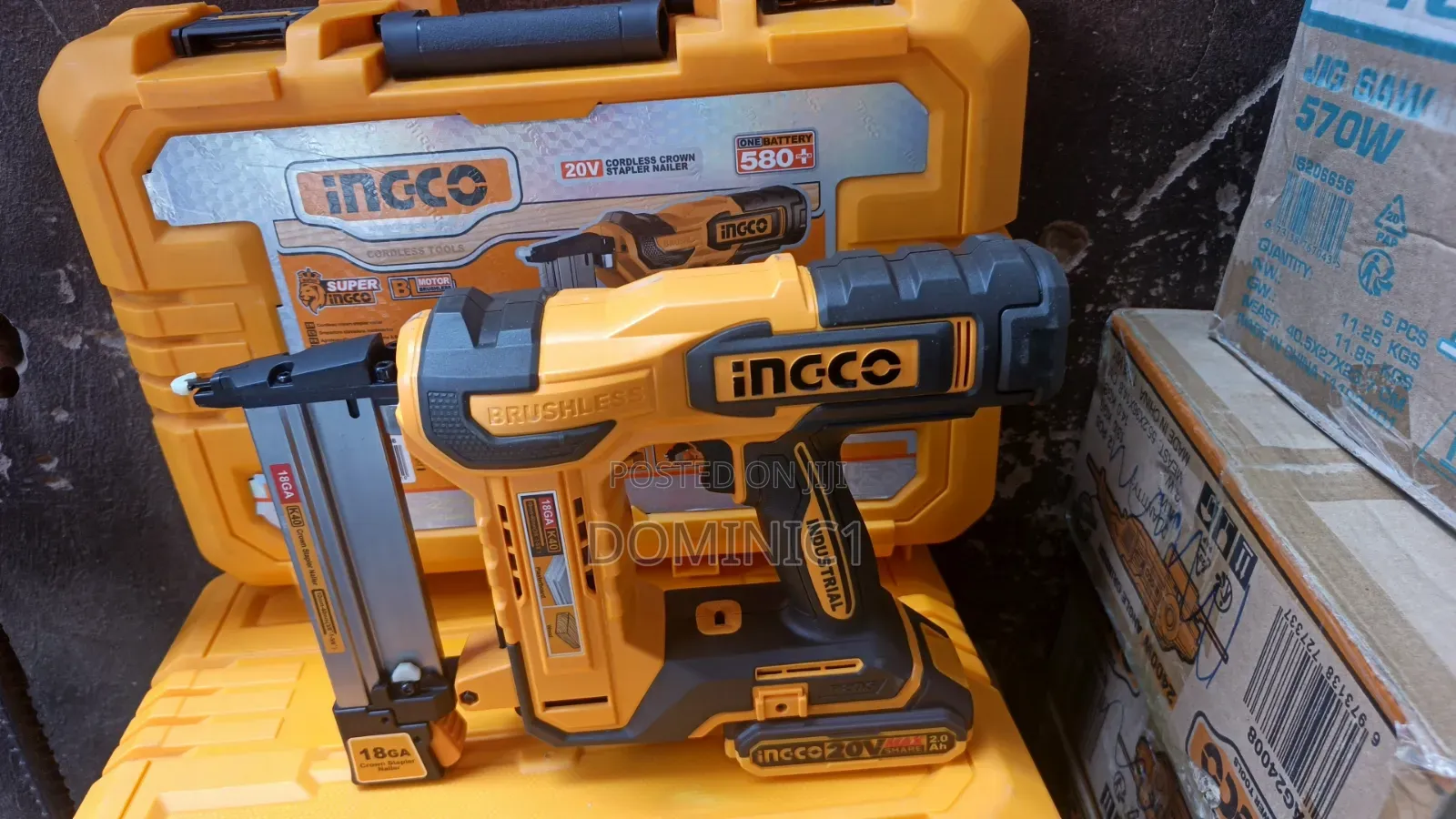 Ingco 20v Cordless Brad Nailer and Crown Stapler Kit