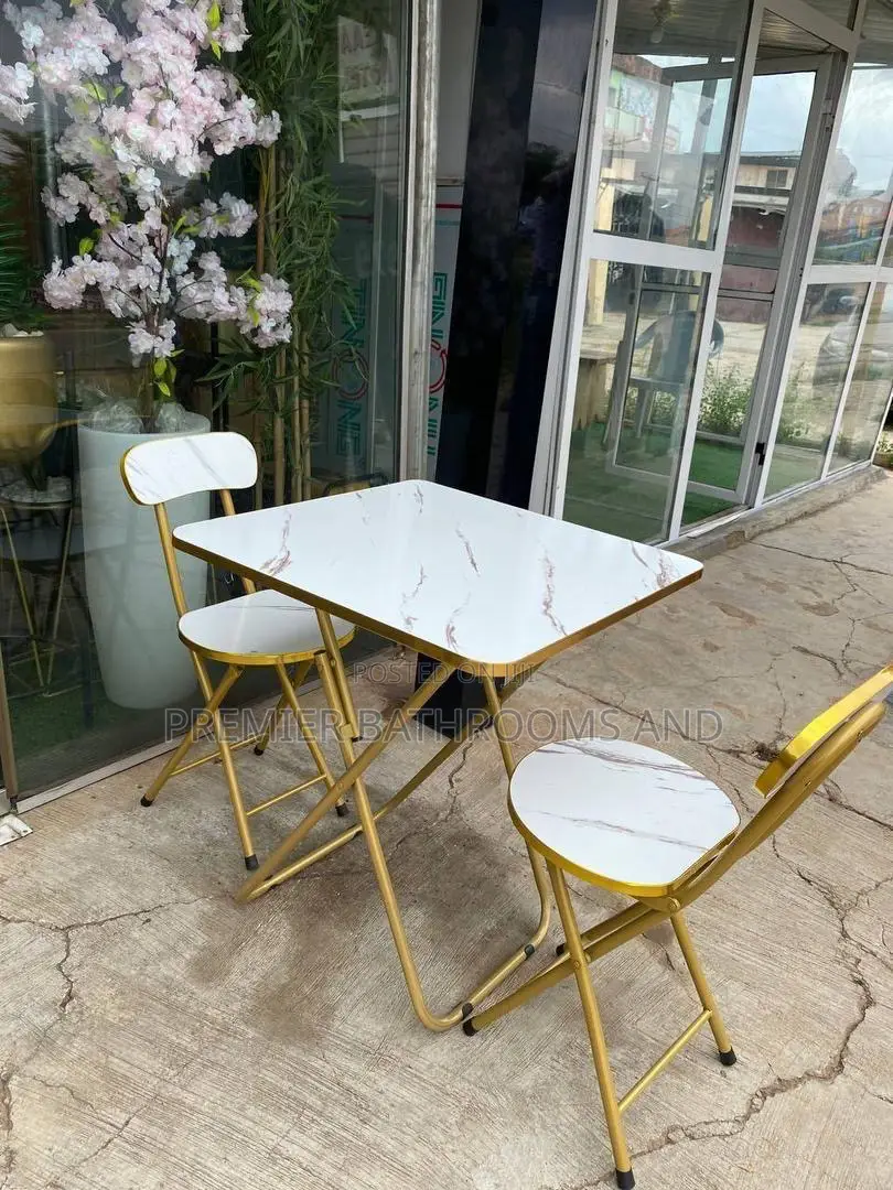 White and Gold Table and Chairs