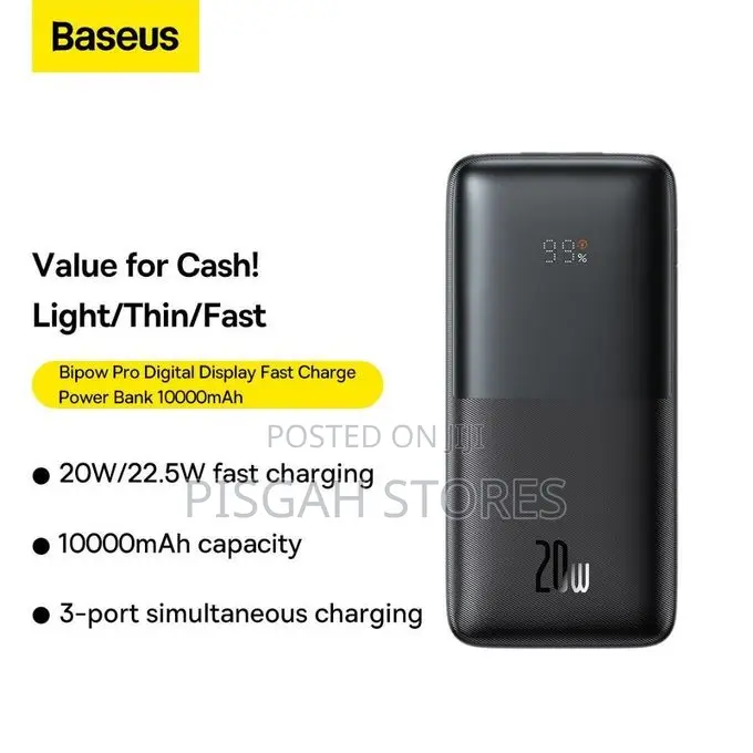 Baseus Bipow Pro Digital Display 10000mah 20w Powerbank