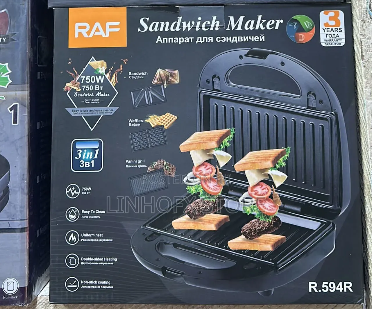 Raf 3in1 Toaster
Waffles , Sandwich  and Steak 
