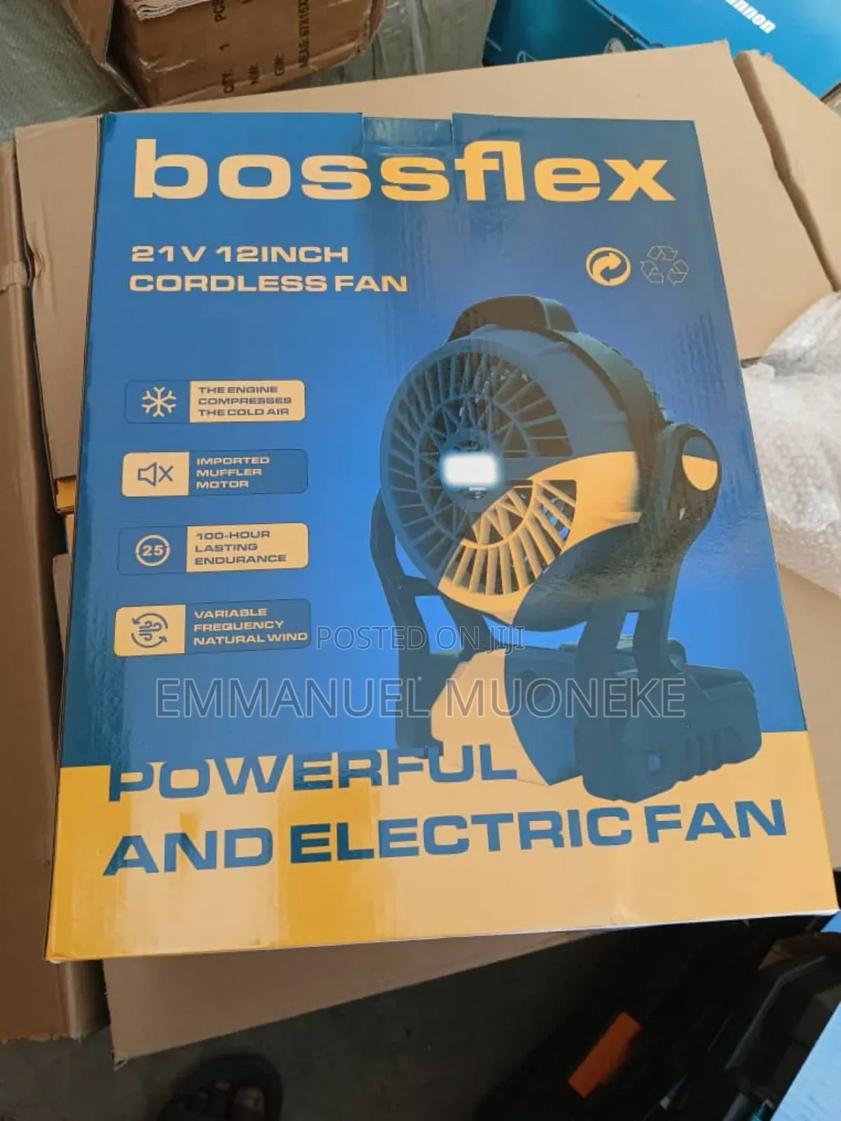Bossflex 12-Inch Cordless and Electric Fan