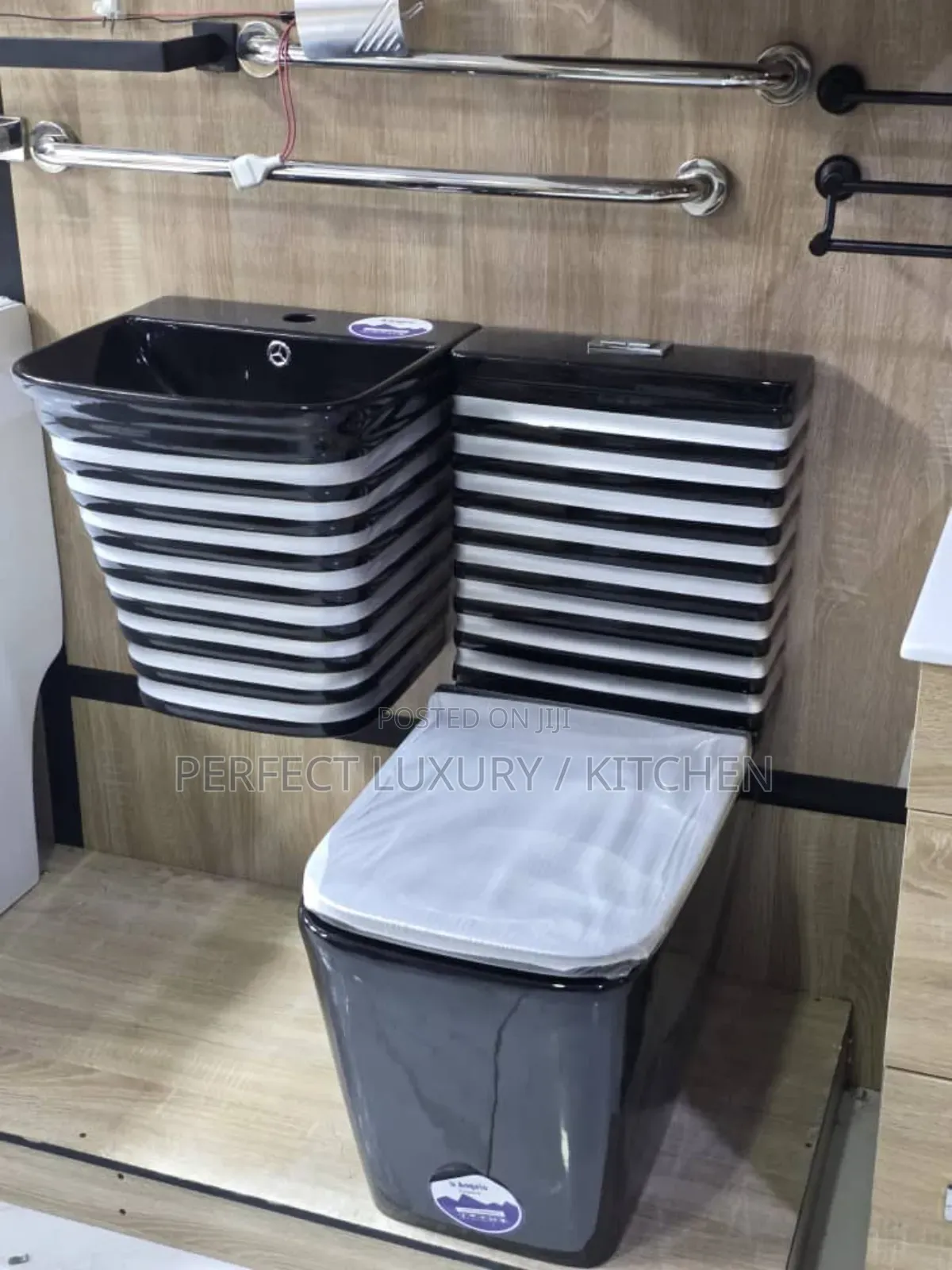 Luxury Black and White W.C Water Closet 