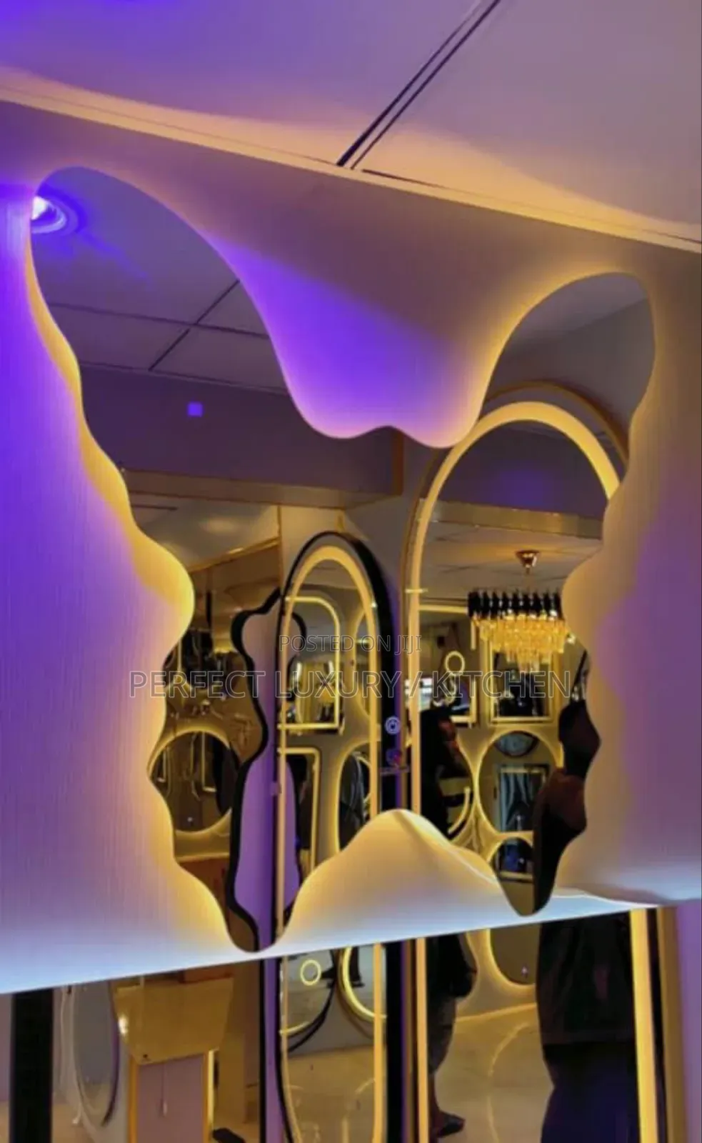 80x60cm Butterfly 3 Colored Led Lights Mirror