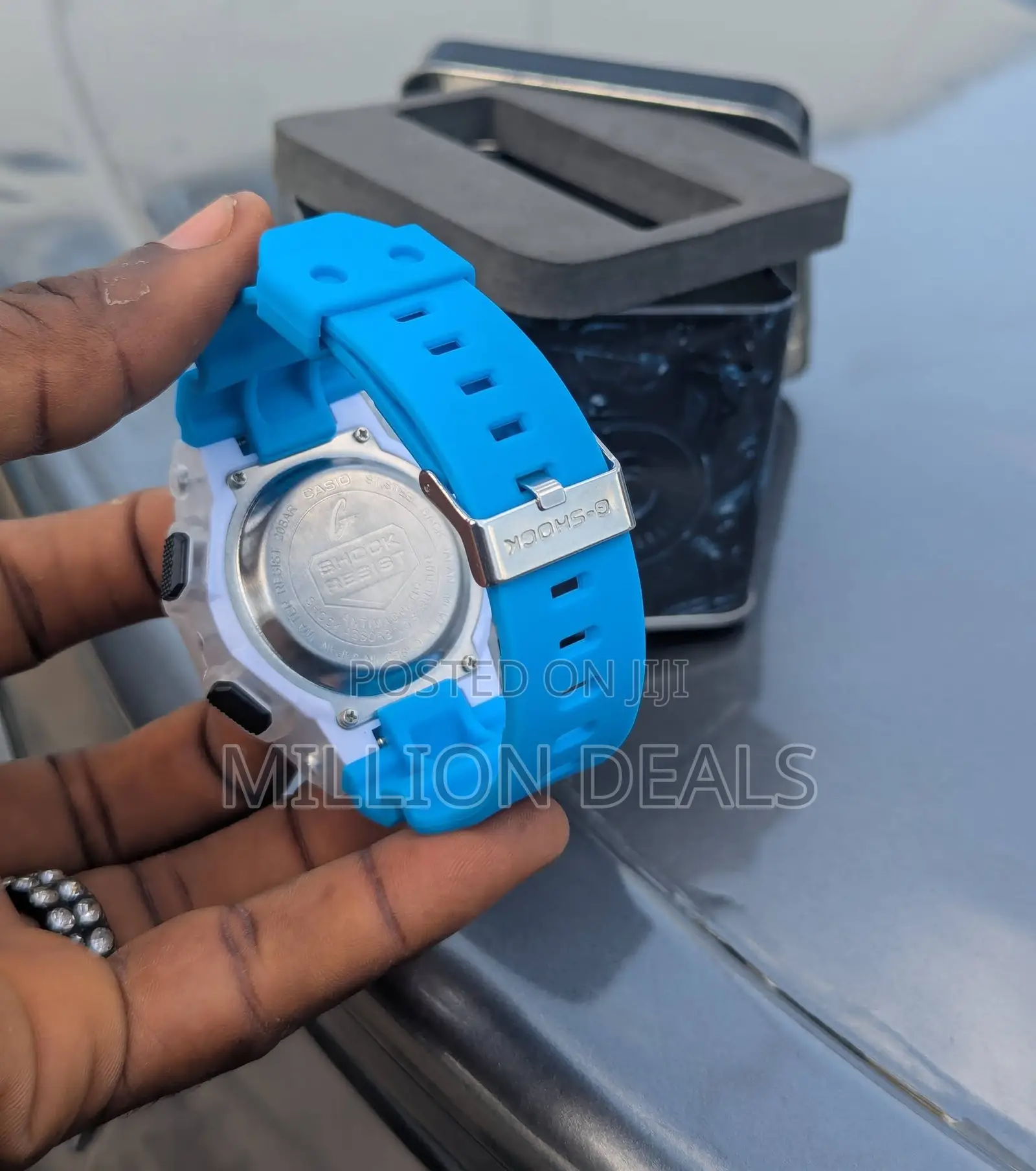 Blue Rubber Strap Men's Wrist Watch
