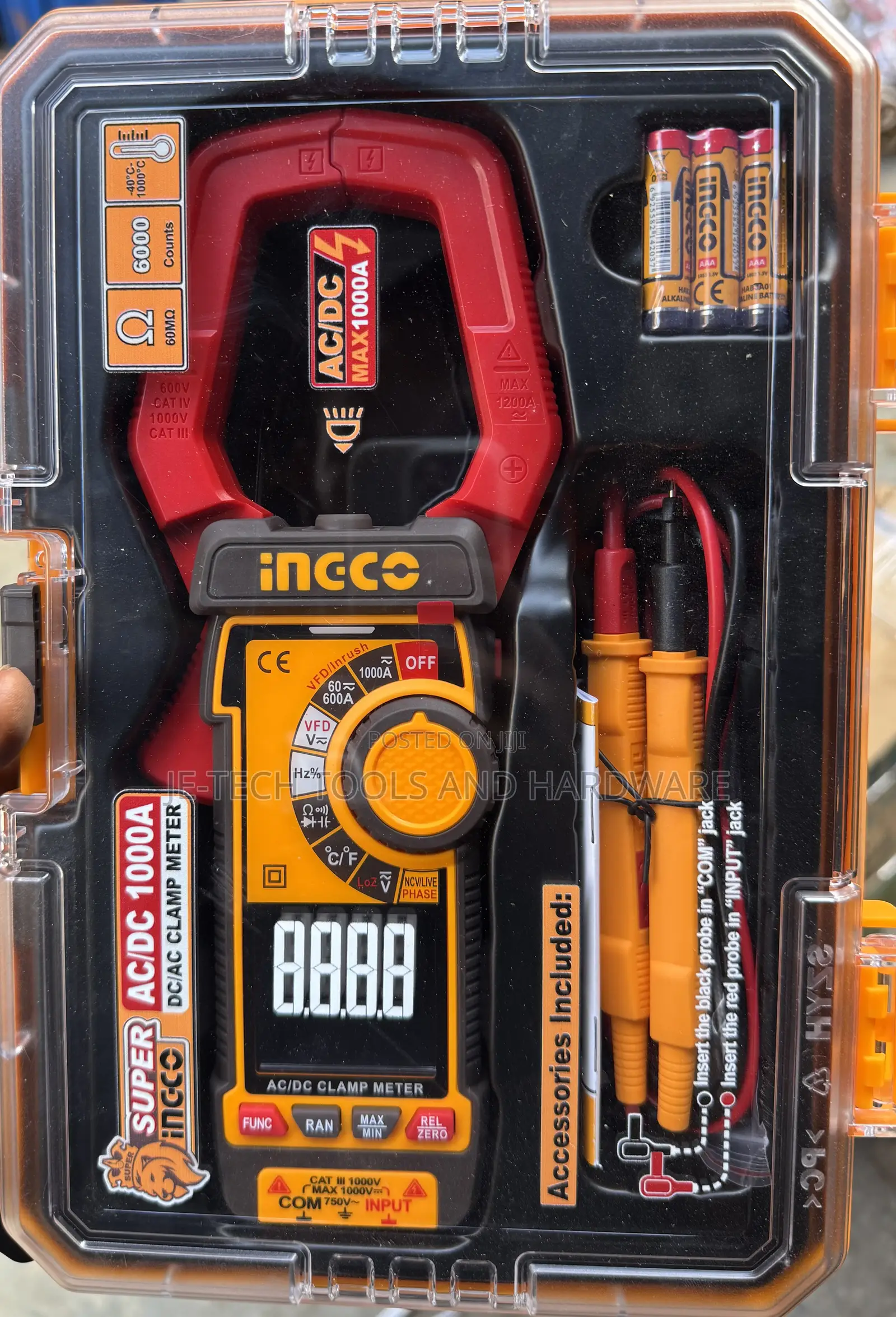 Ingco Ac/Dc Digital Clamp Meter 1000a