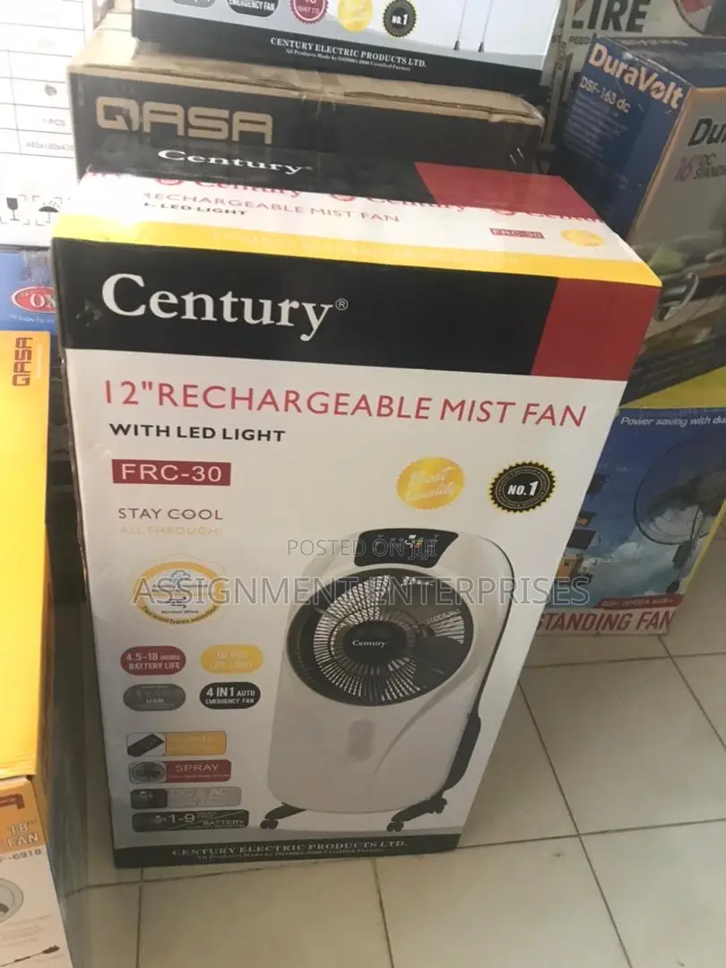 Century 12" Rechargeable Mist Fan (Frc-30) – Ac/Dc
