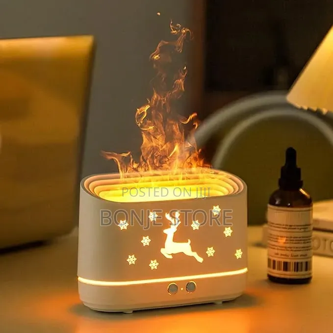 200ml Flame Style Essential Humidifier + Free Oil Diffuser