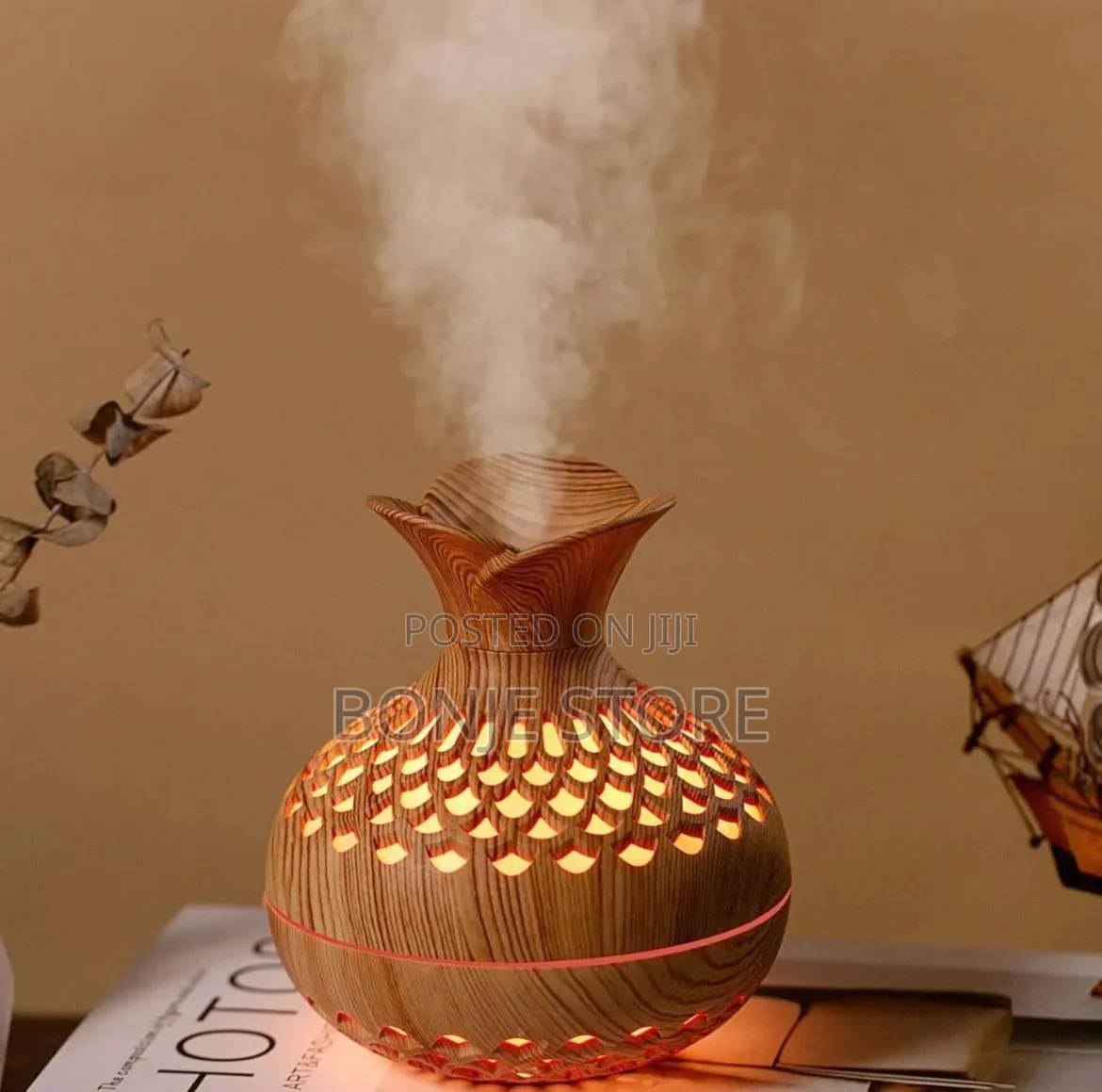 300ml Vase Air Humidifier Usb Ultrasonic Aroma Diffuser + Free Oil