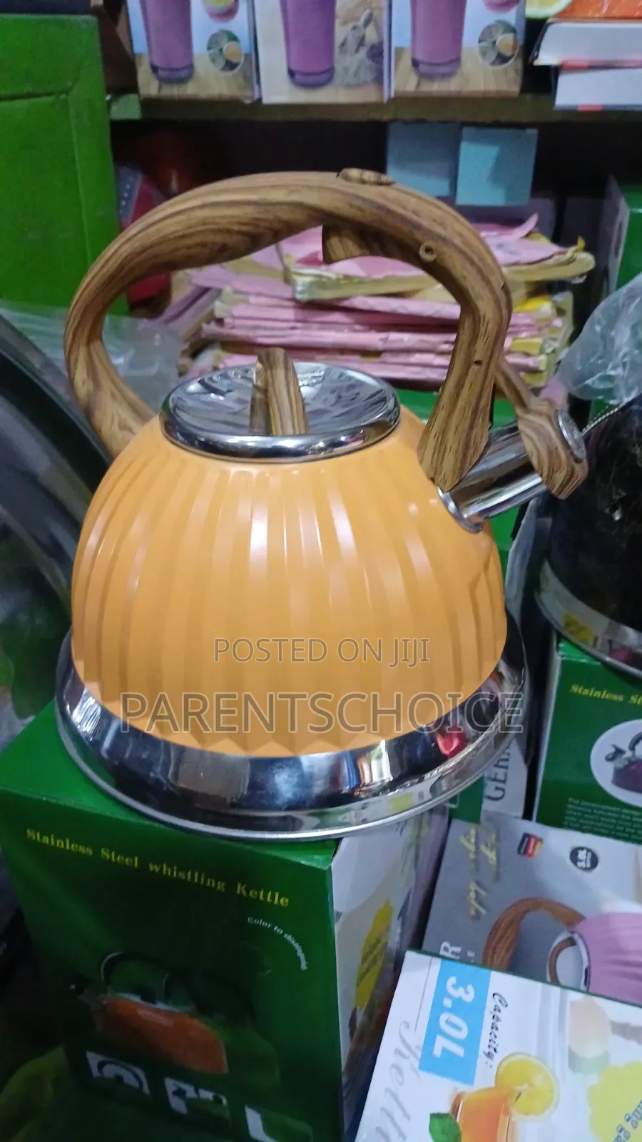 Bakelite Handle Whistling Lid Kettle- 3 L (Blue/Black/Orange / Pink)