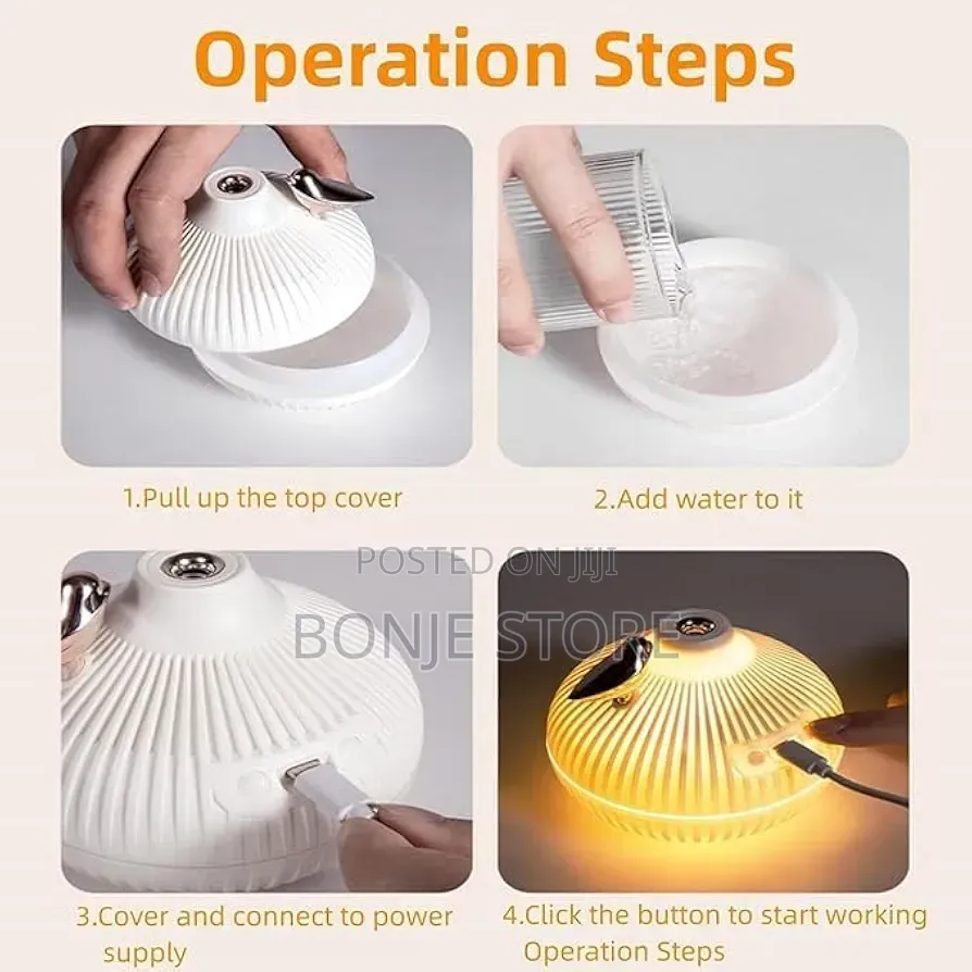 300ml Usb Air Humidifier Onion Style Humidifier With Night Light + Oil