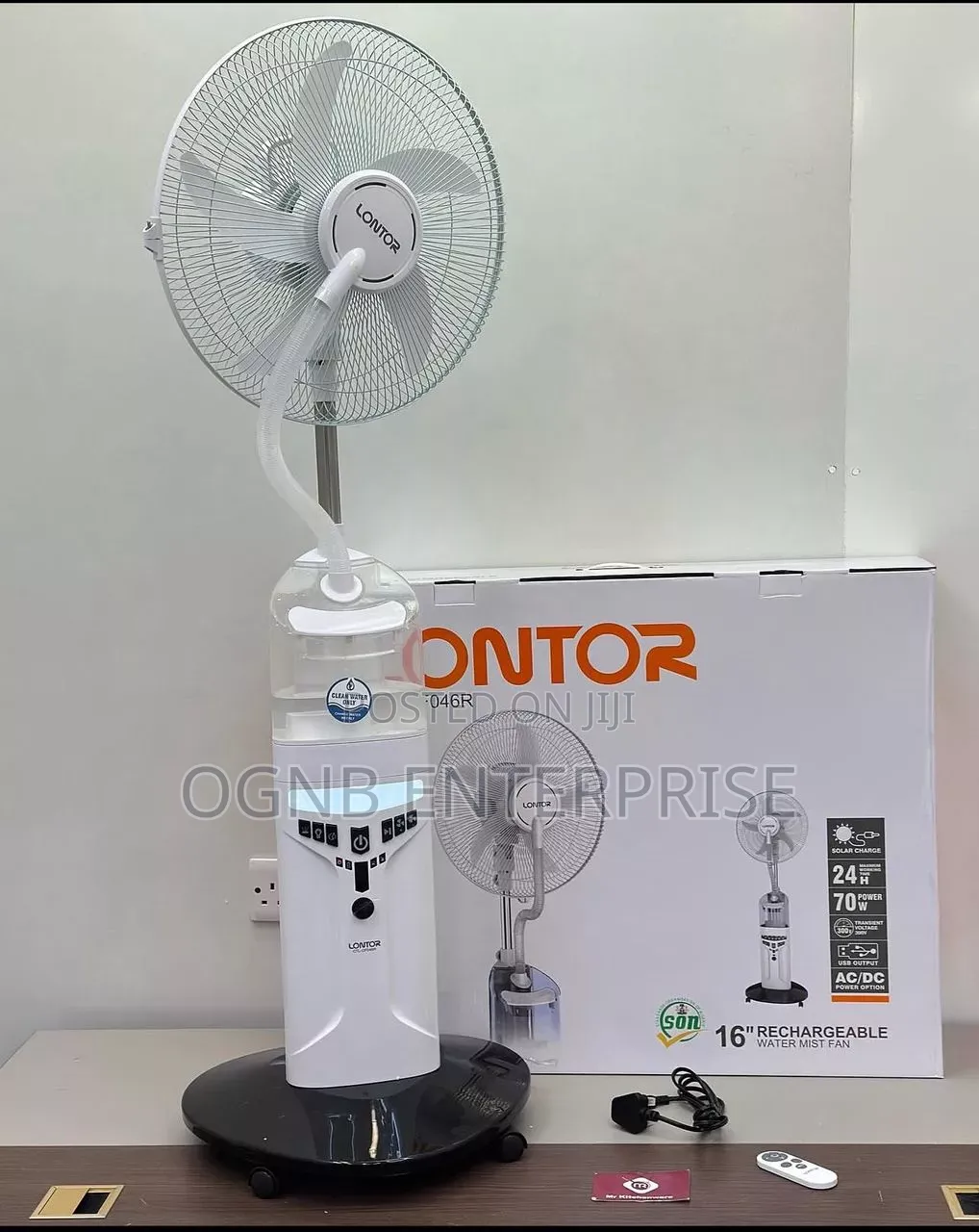 Lontor 16 Inches Rechargeable Mist Fan