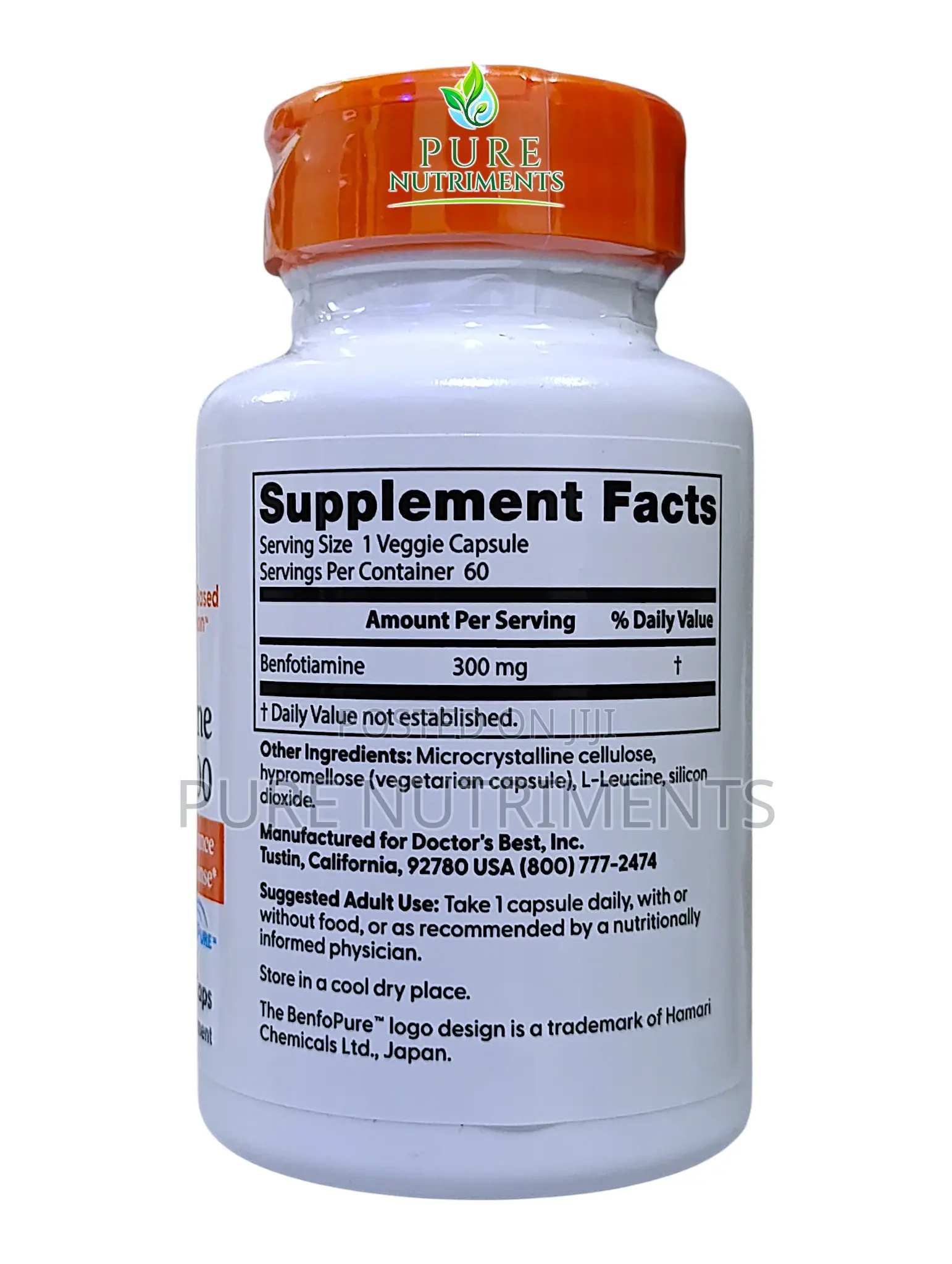 Doctor’S Best Benfotiamine 300 Mg –Nerve Blood Sugar Support 60 Caps