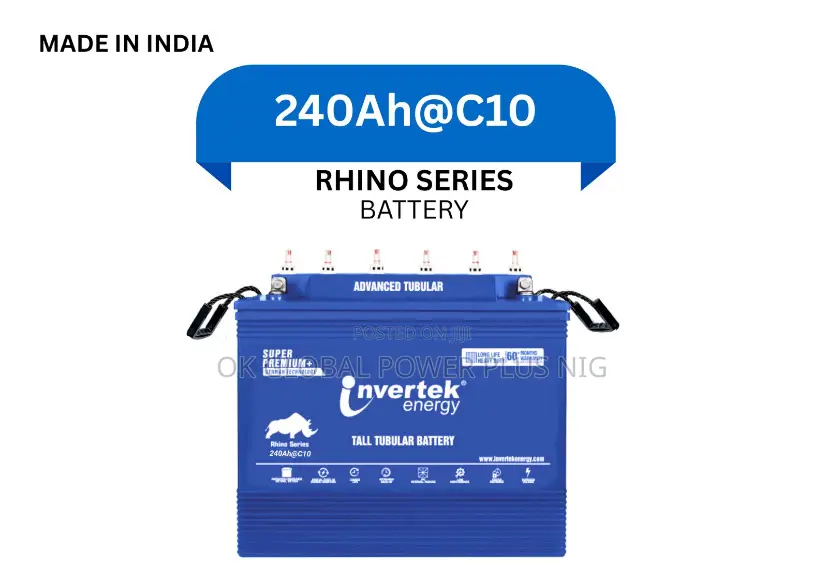 Invertek C10 240ah Tall Tubular Battery With 2 Years Warranty