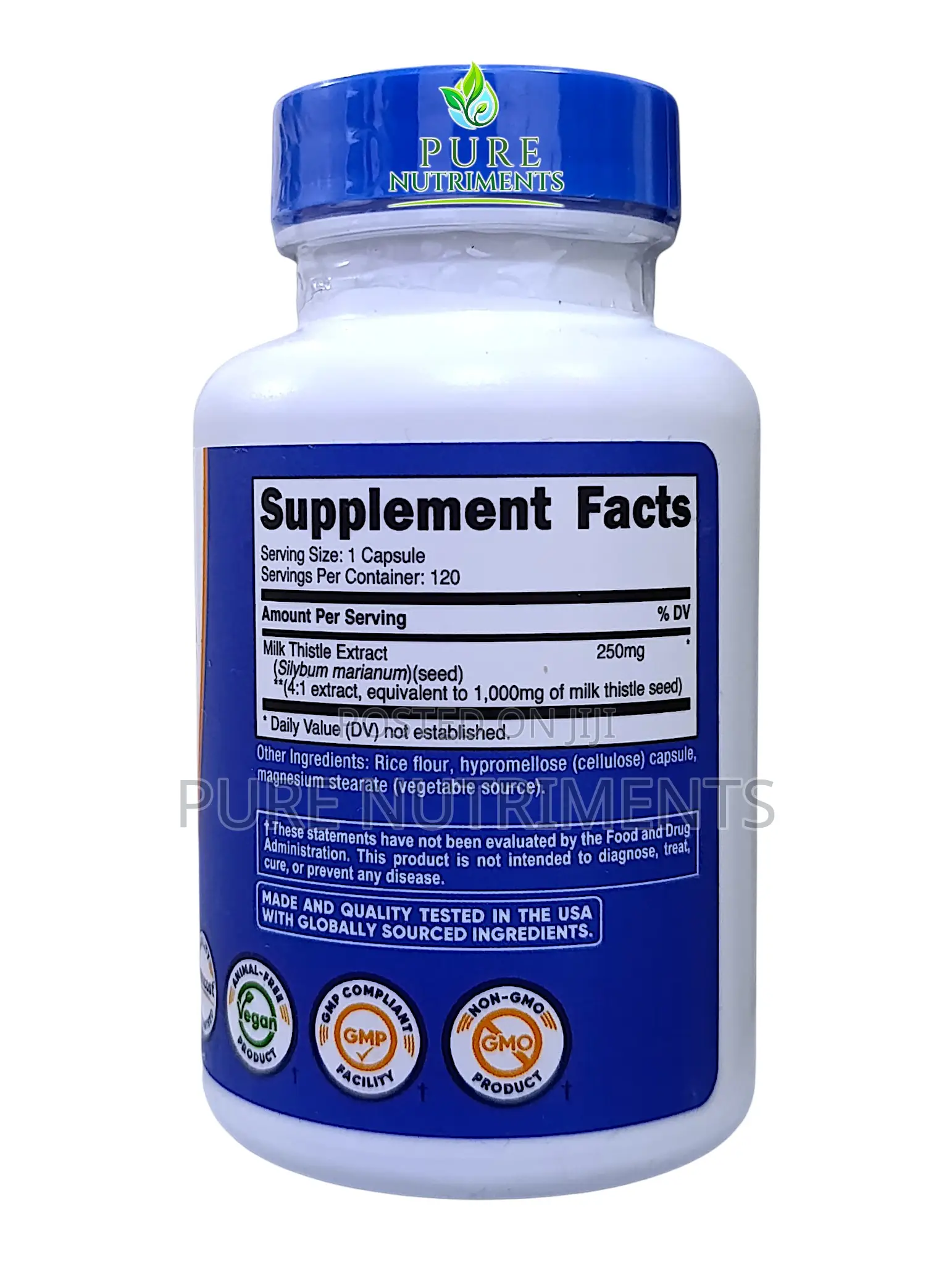 Nutricost Milk Thistle 1000mg Capsules –Liver Detox Support–120 Caps