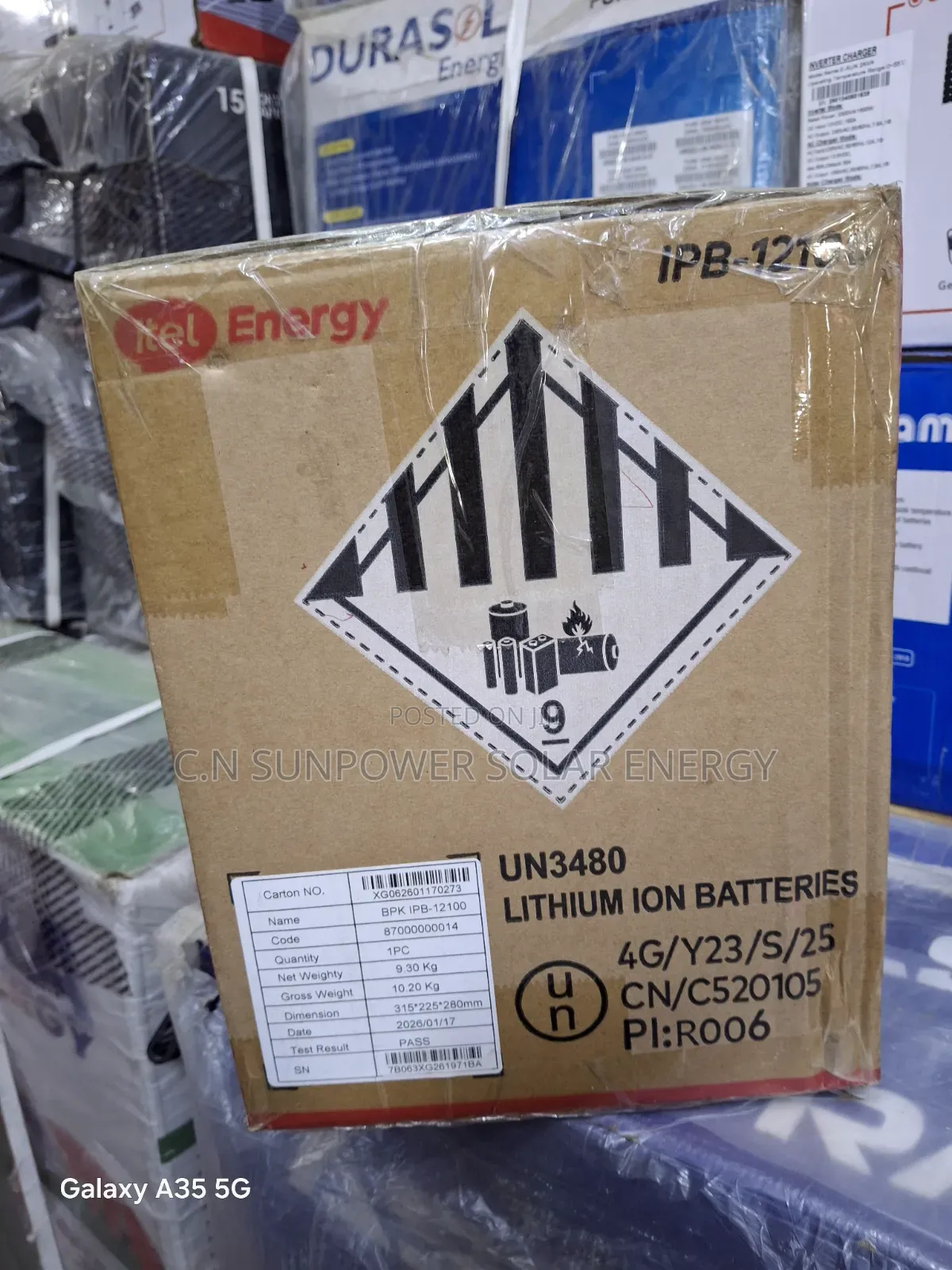 12v/100ahs Itel Energy Lithium-Ion Battery