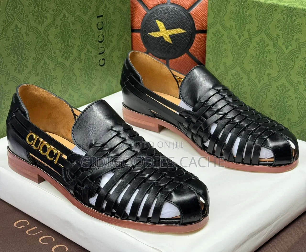Gucci Woven Leather Loafer Sandals Size 40-46