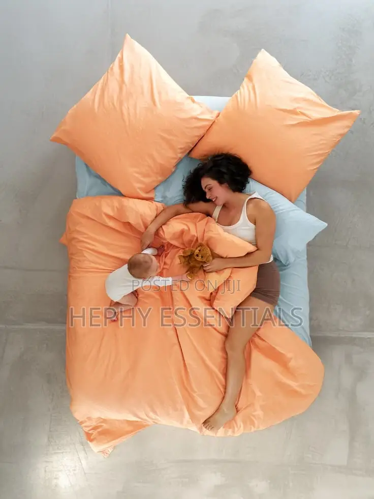 Peach and Light Blue 6x6 Combination Beddings Set