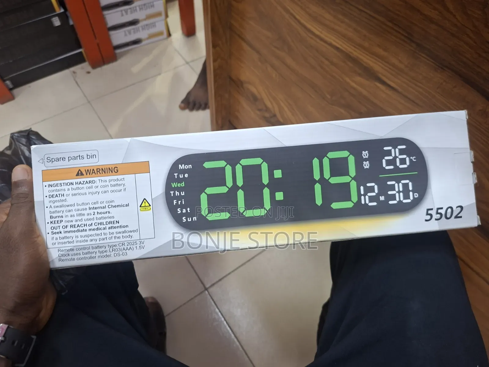 Led Wall Clock With Light Color Changing Temperature Remote Control