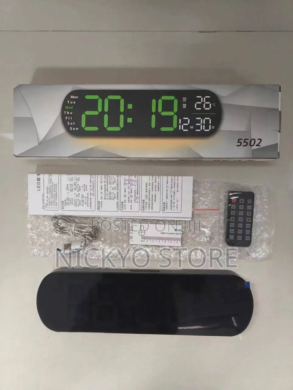 14inches Length Led Digital Wall Clock (With Remote Control)