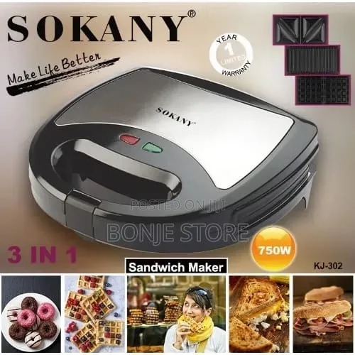 3in1 Sokany Toaster/Sandwich Maker