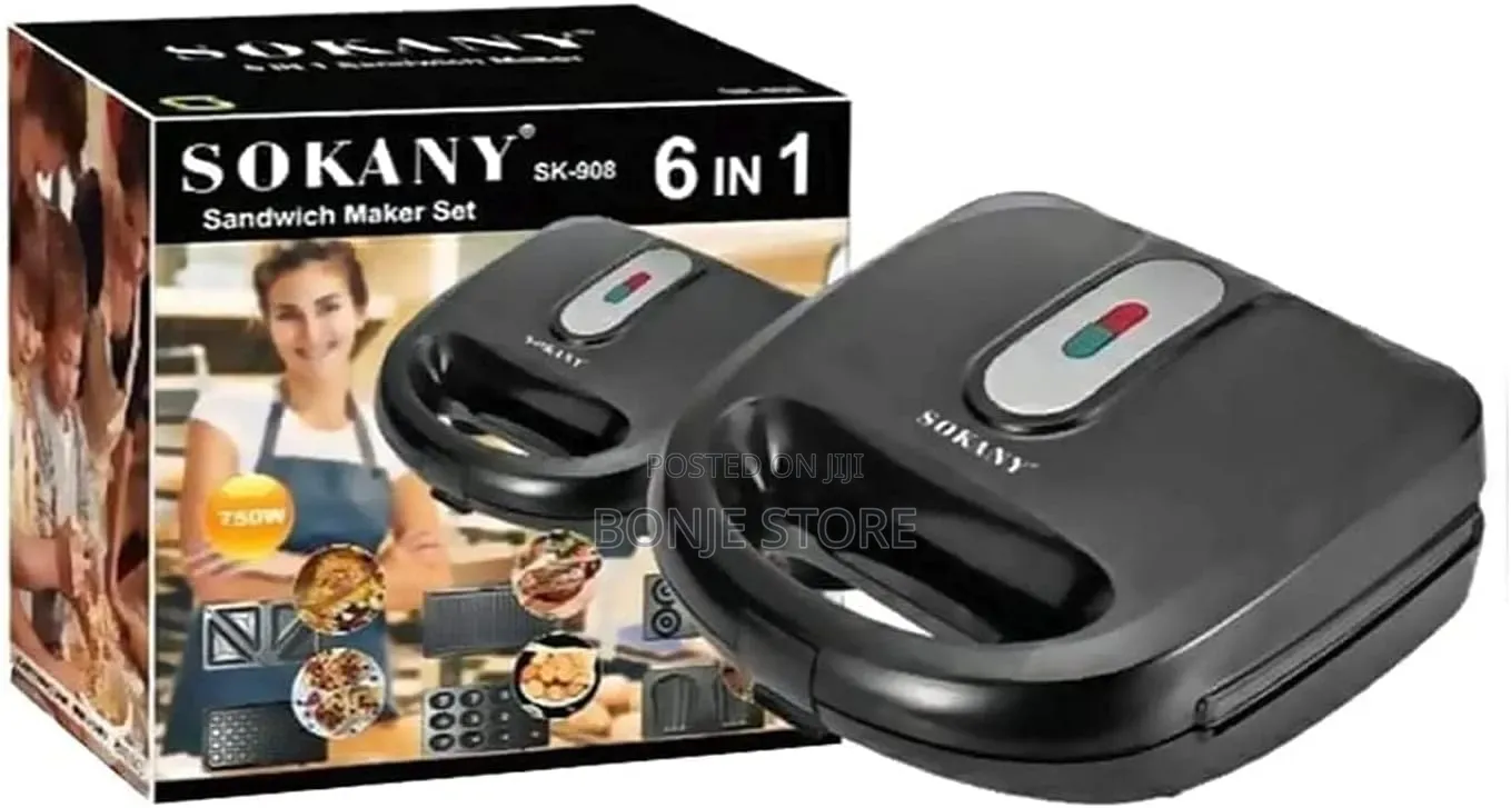 Sokany 6in1 Sandwich Maker, Grill , Waffle Maker, Donut