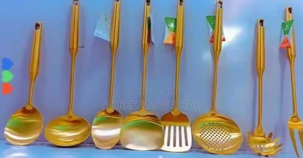 Quality Stainless Steel Gold Single Cooking Spoon